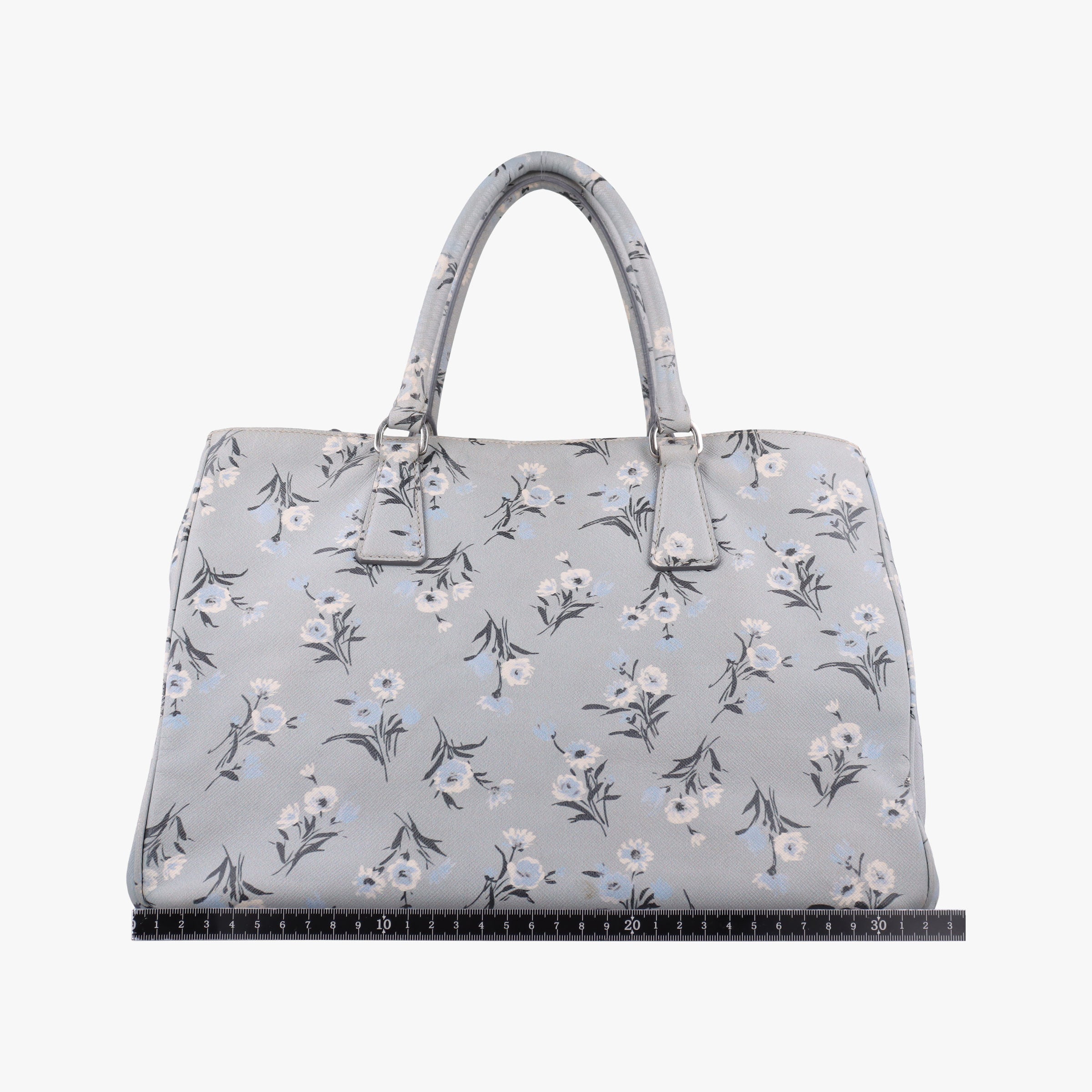 Pre-owned Prada Galleria　Pale Blue Floral Print Multicolour Saffiano　Leather BL837P shoulderbag | stylenewstar