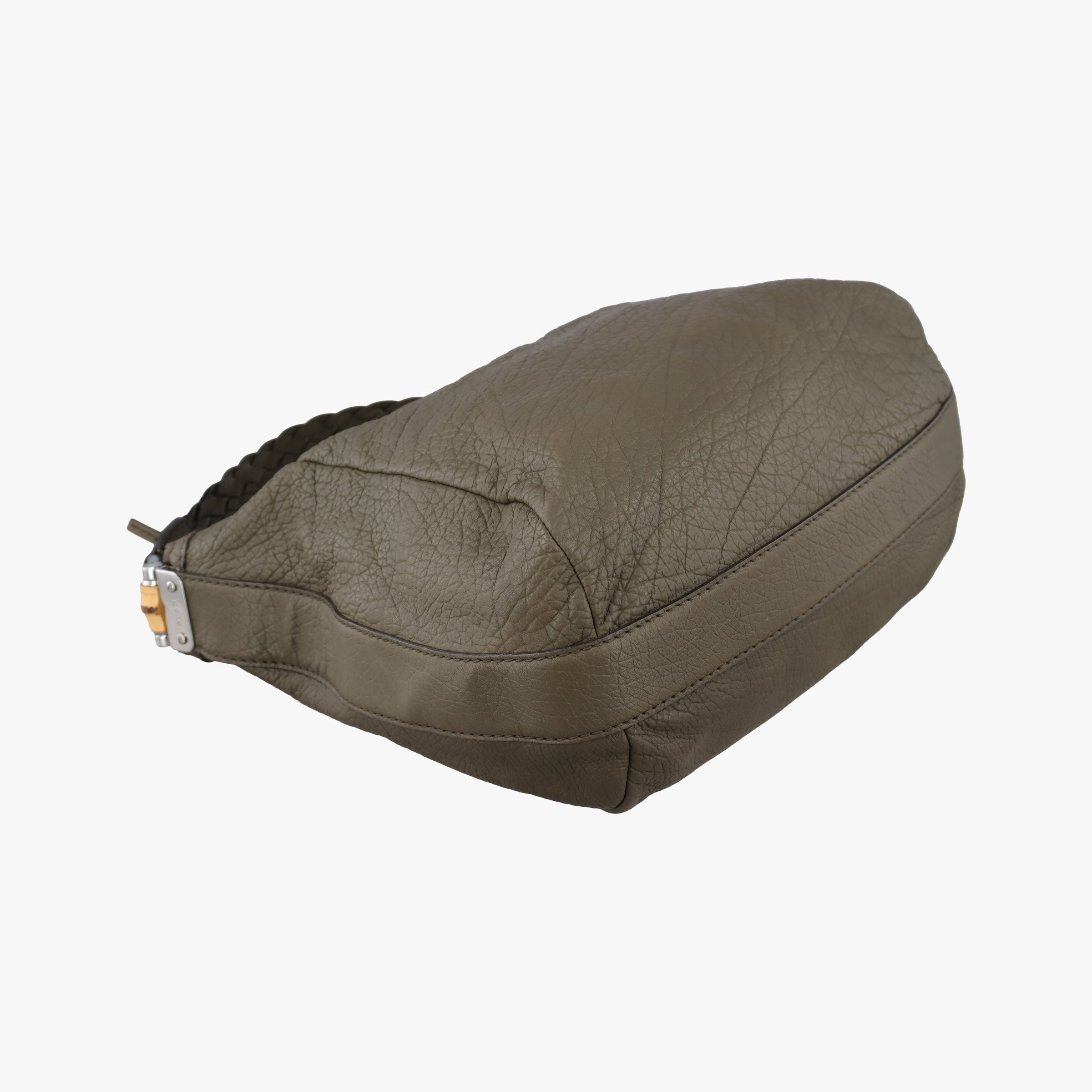 Pre-owned Gucci Bamboo Bar Hobo Green Leather 257090 shoulderbag | stylenewstar