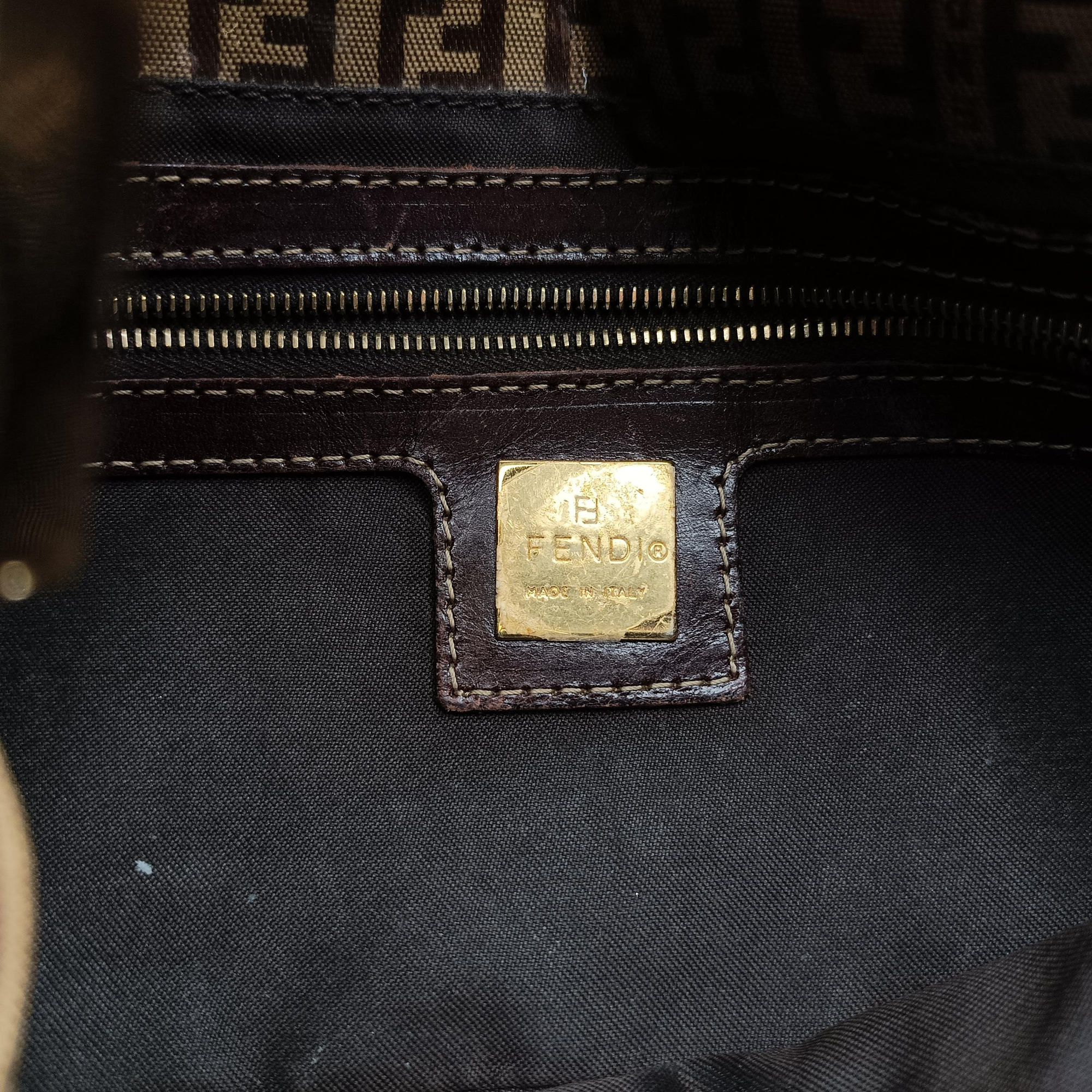 Pre-owned Fendi MBaguette Brown PVC coated canvas 26424 shoulderbag | stylenewstar