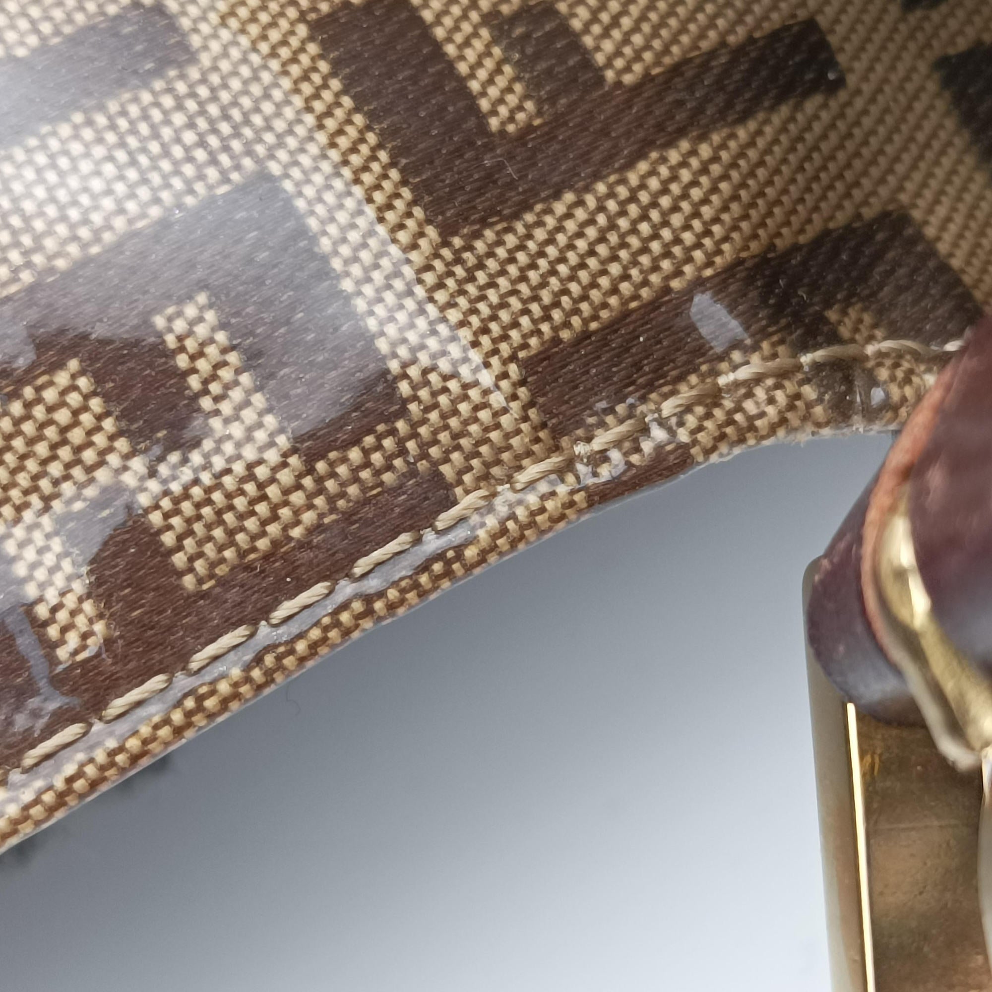 Pre-owned Fendi MBaguette Brown PVC coated canvas 26424 shoulderbag | stylenewstar