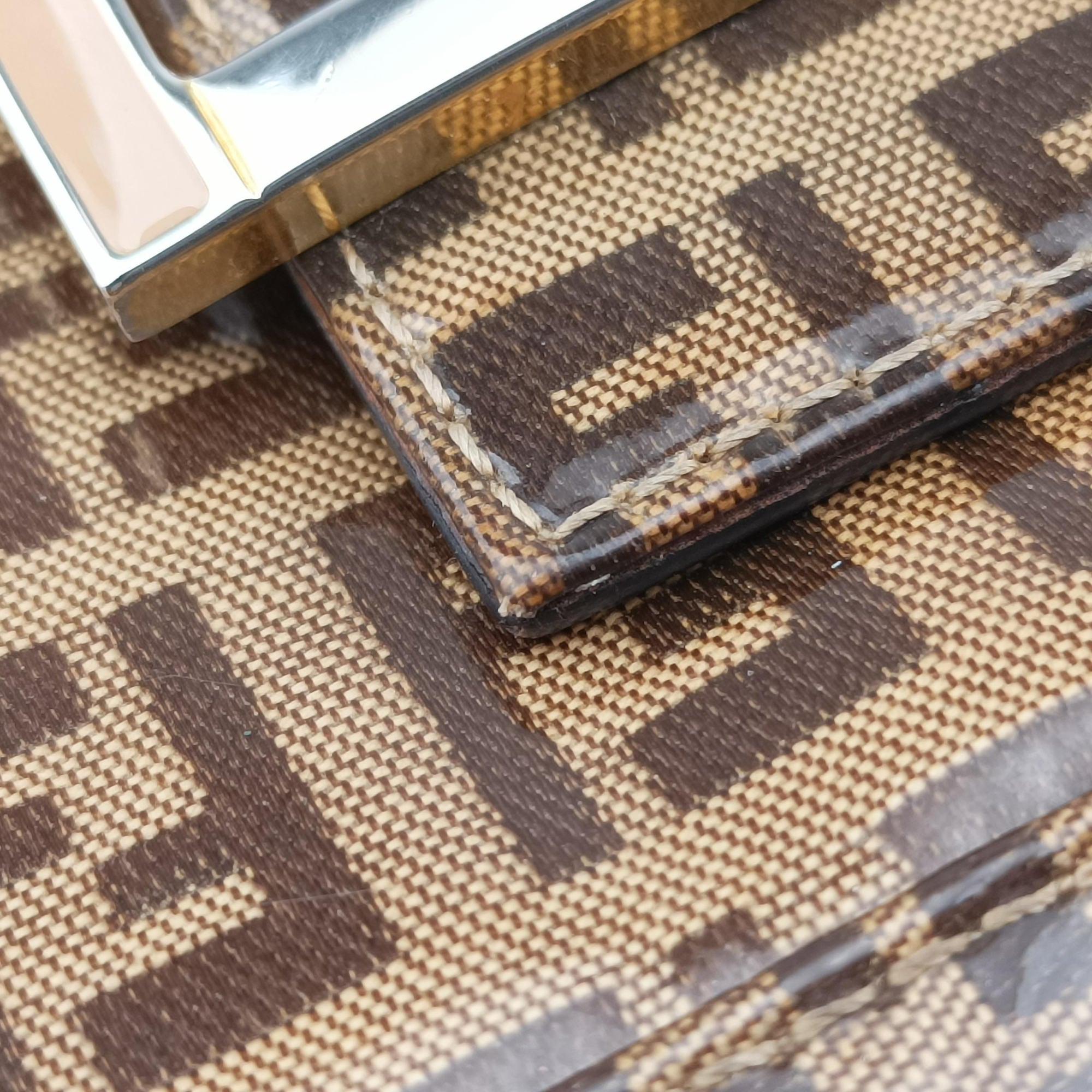 Pre-owned Fendi MBaguette Brown PVC coated canvas 26424 shoulderbag | stylenewstar