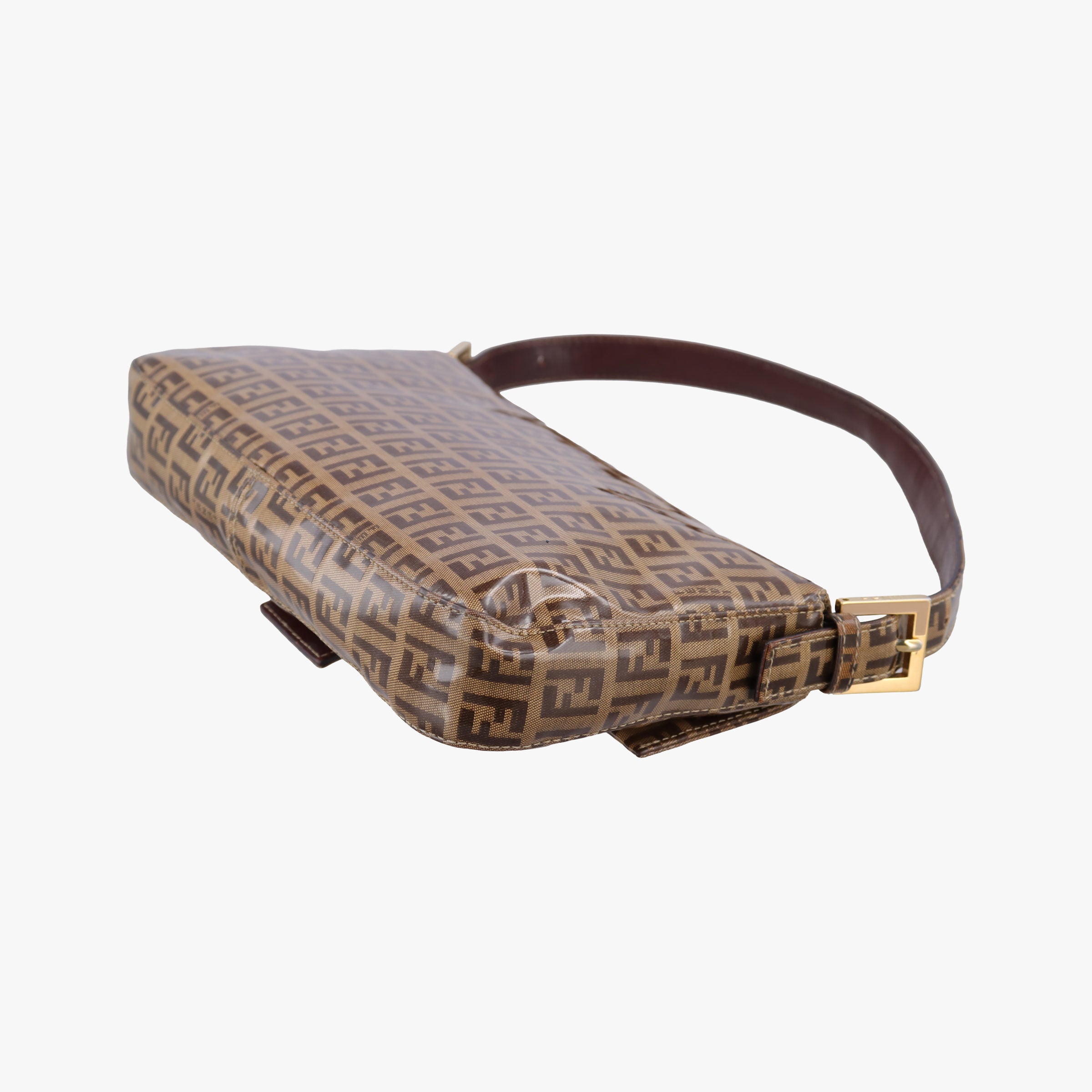 Pre-owned Fendi MBaguette Brown PVC coated canvas 26424 shoulderbag | stylenewstar