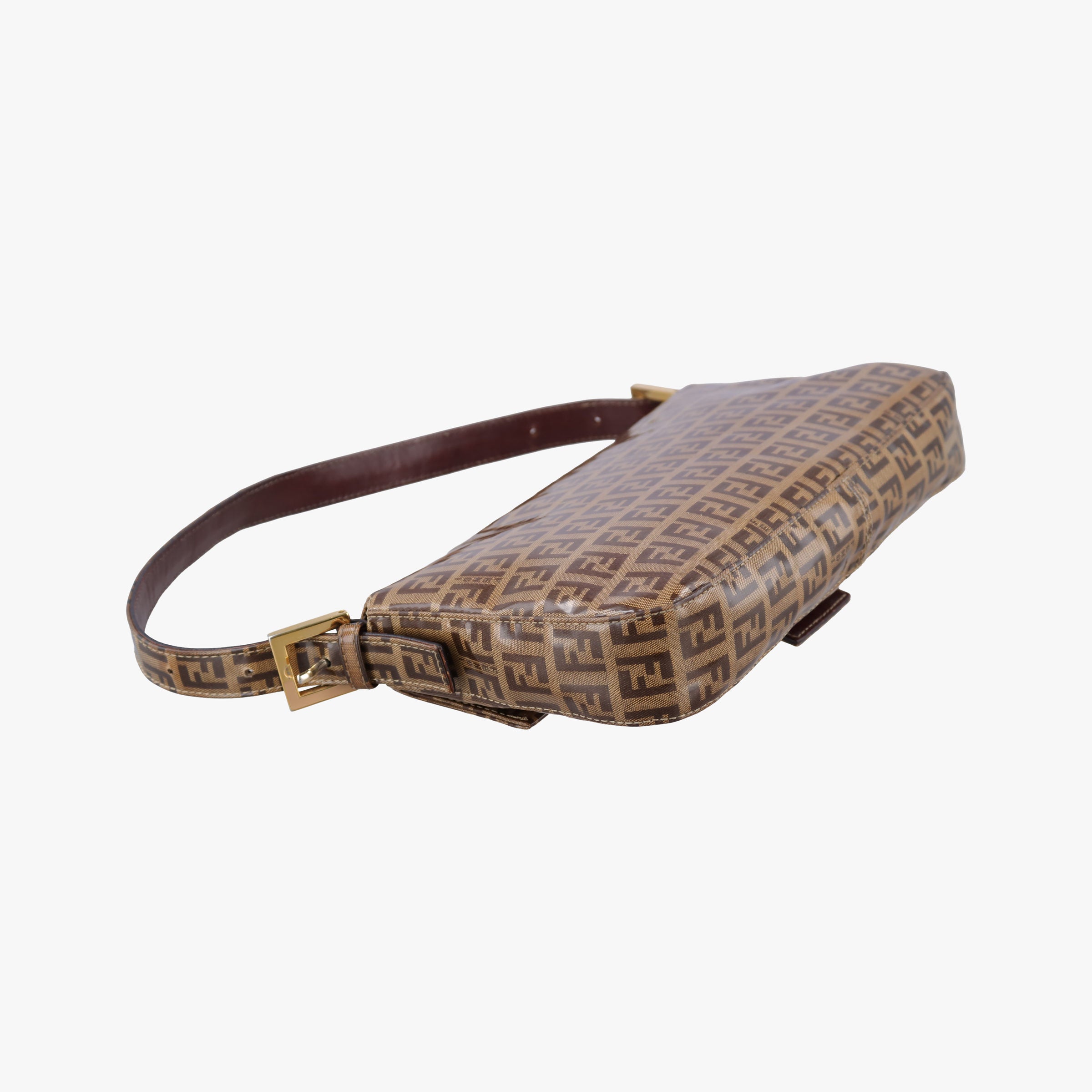 Pre-owned Fendi MBaguette Brown PVC coated canvas 26424 shoulderbag | stylenewstar