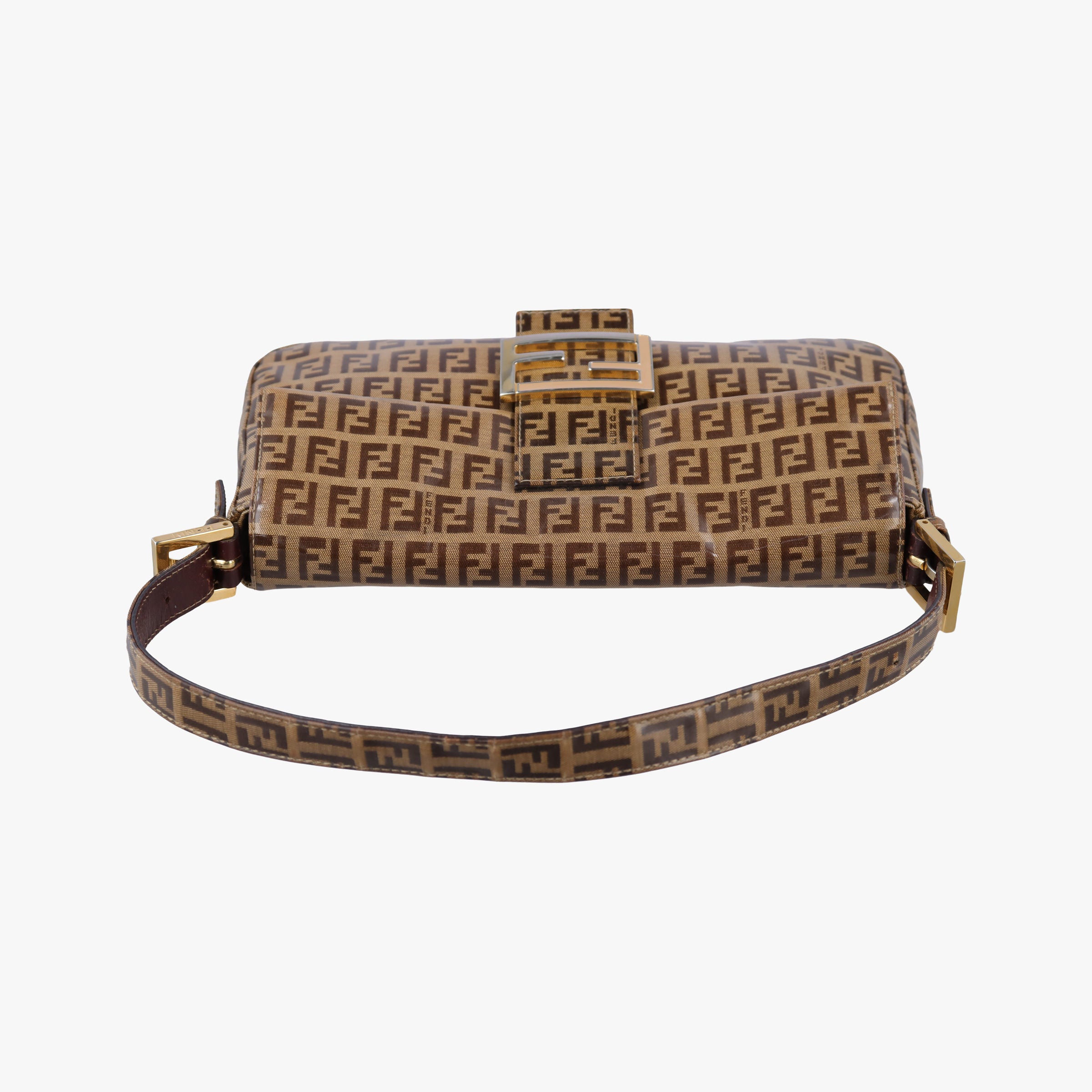 Pre-owned Fendi MBaguette Brown PVC coated canvas 26424 shoulderbag | stylenewstar
