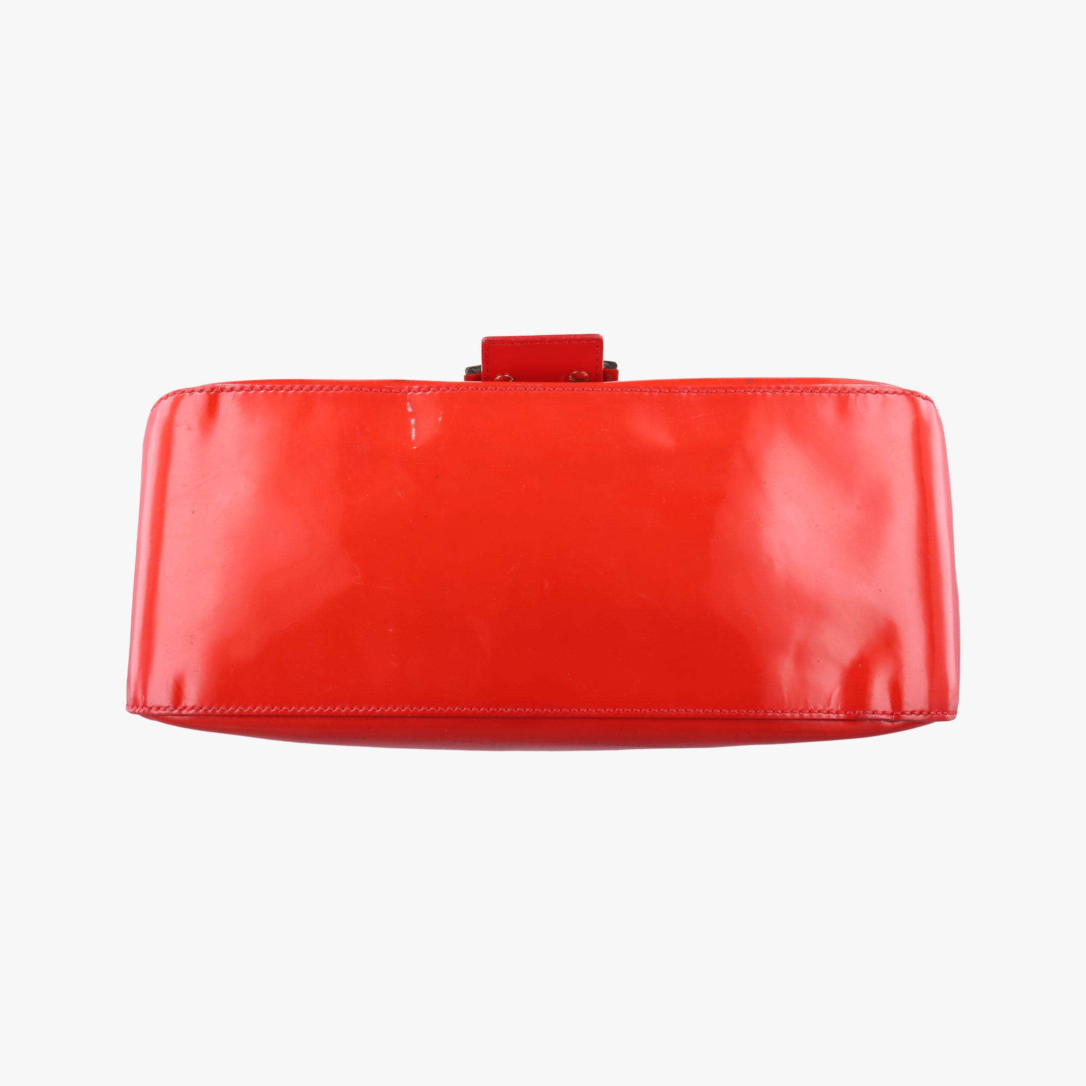 Pre-owned Fendi Mama Baguette Red Patent 8BR001 shoulderbag | stylenewstar