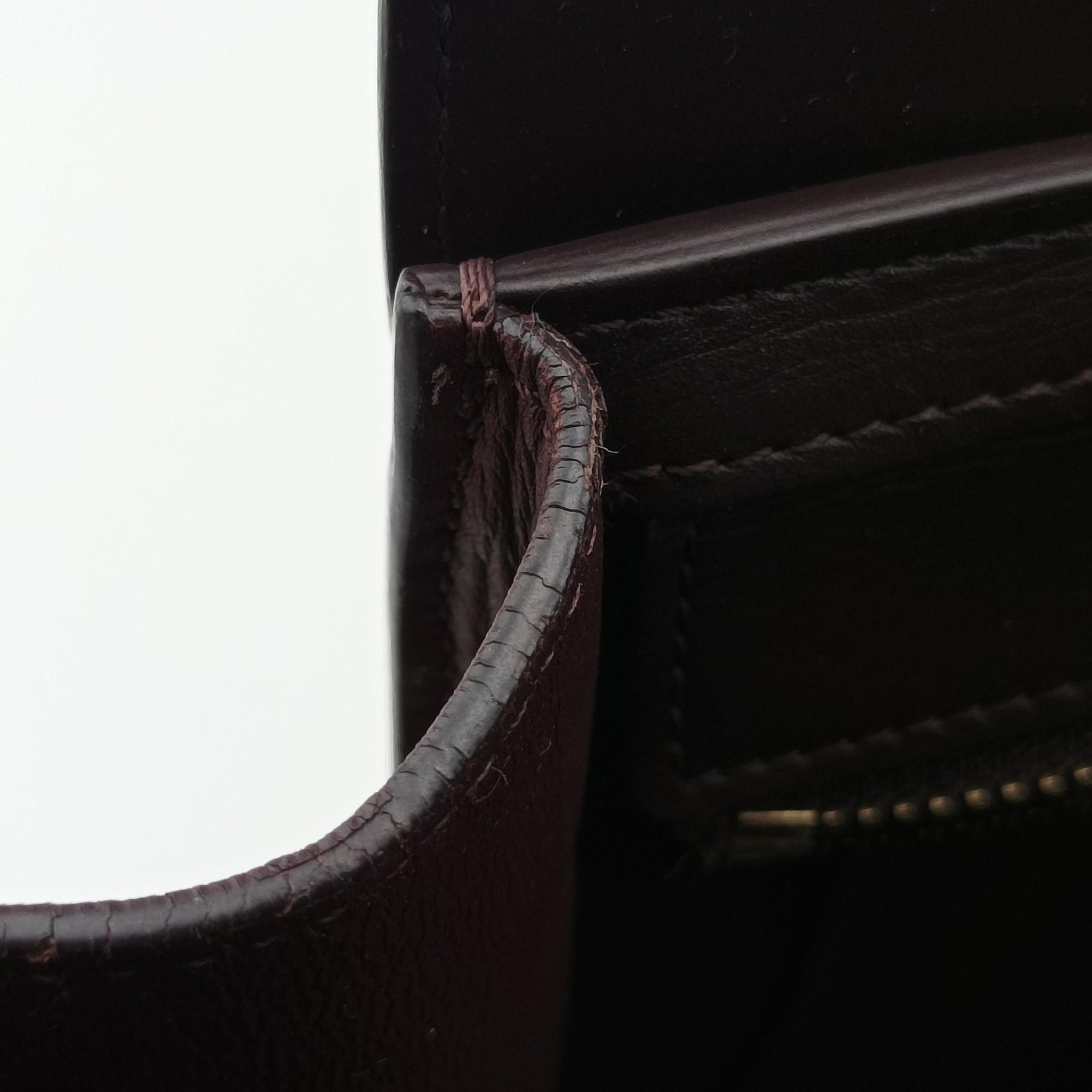 Pre-owned Celine luggage nano shopper Brown × Rose × Bordeaux Leather  shoulderbag | stylenewstar