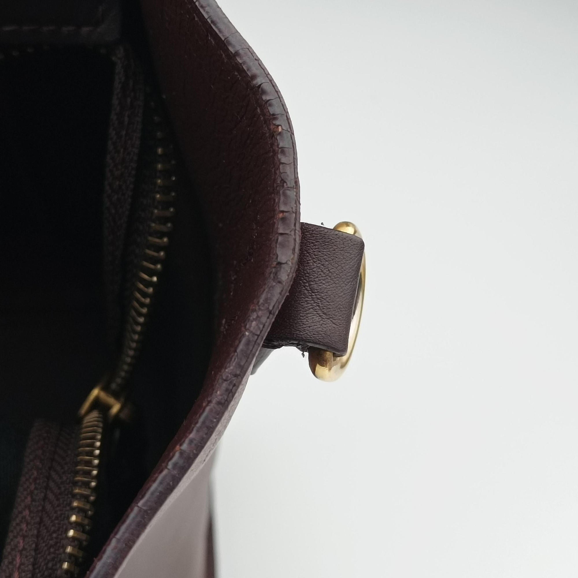 Pre-owned Celine luggage nano shopper Brown × Rose × Bordeaux Leather  shoulderbag | stylenewstar