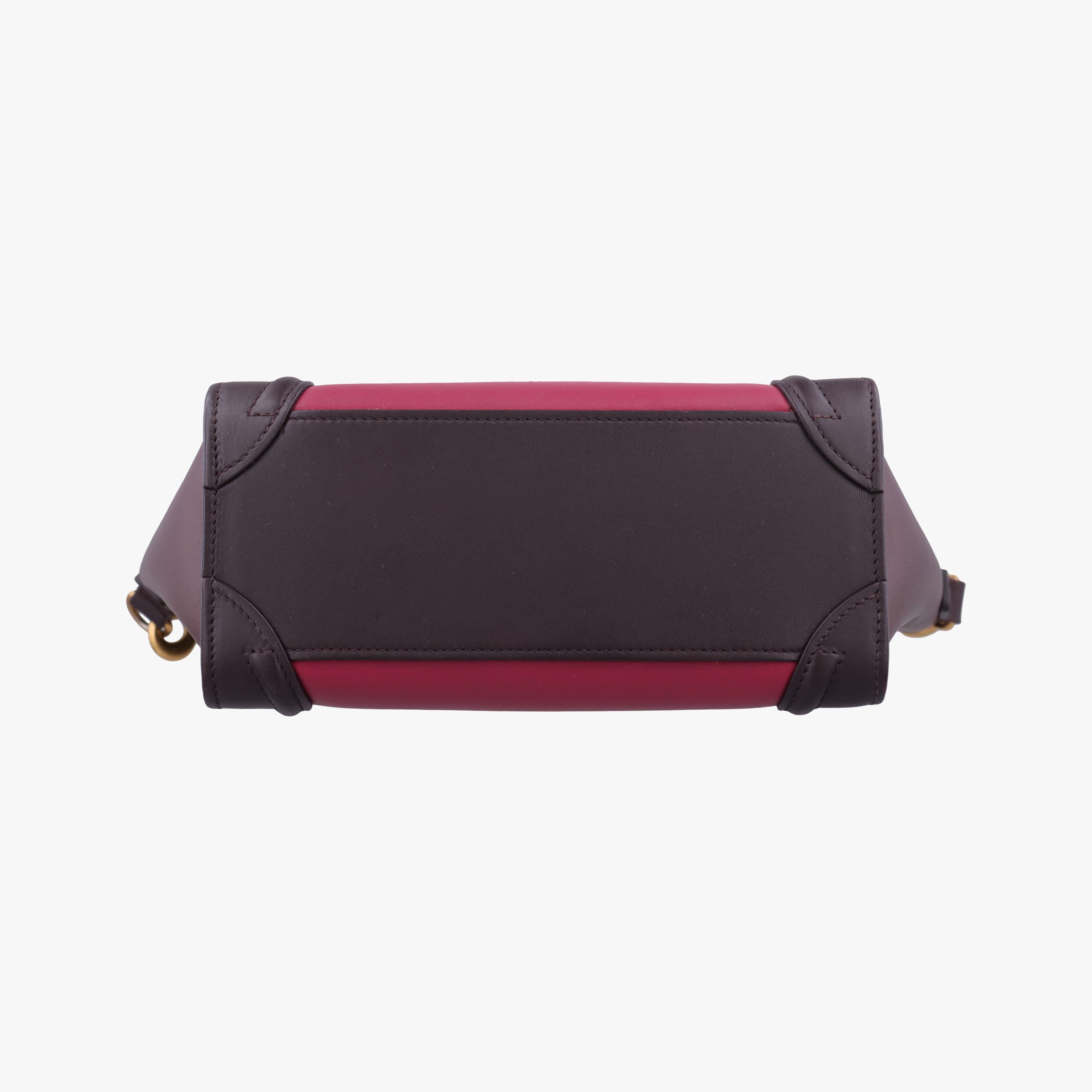 Pre-owned Celine luggage nano shopper Brown × Rose × Bordeaux Leather  shoulderbag | stylenewstar