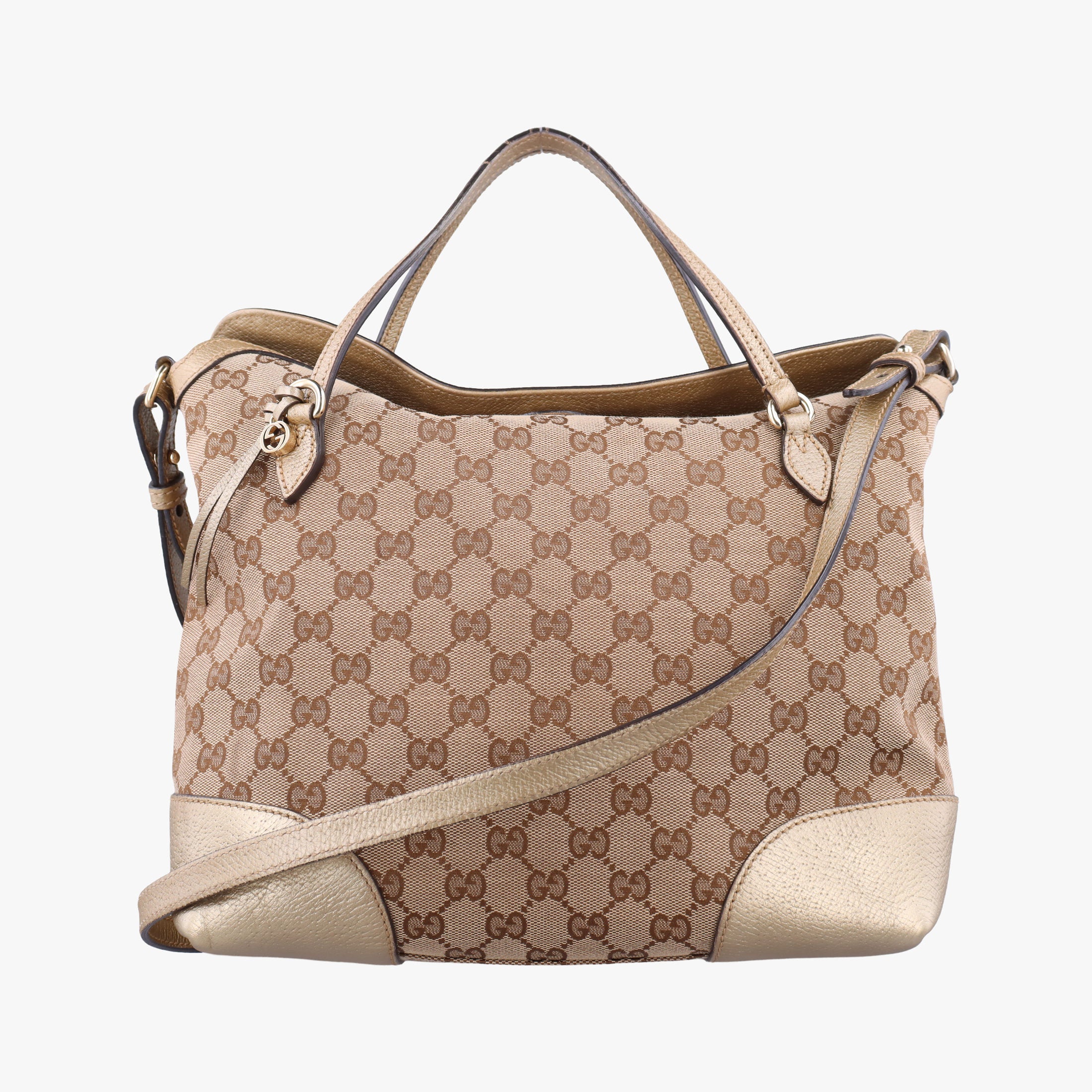 Vintage Gucci Guccissima Bree Beige×Golden canvas×Leather 353120 shoulderbag | stylenewstar
