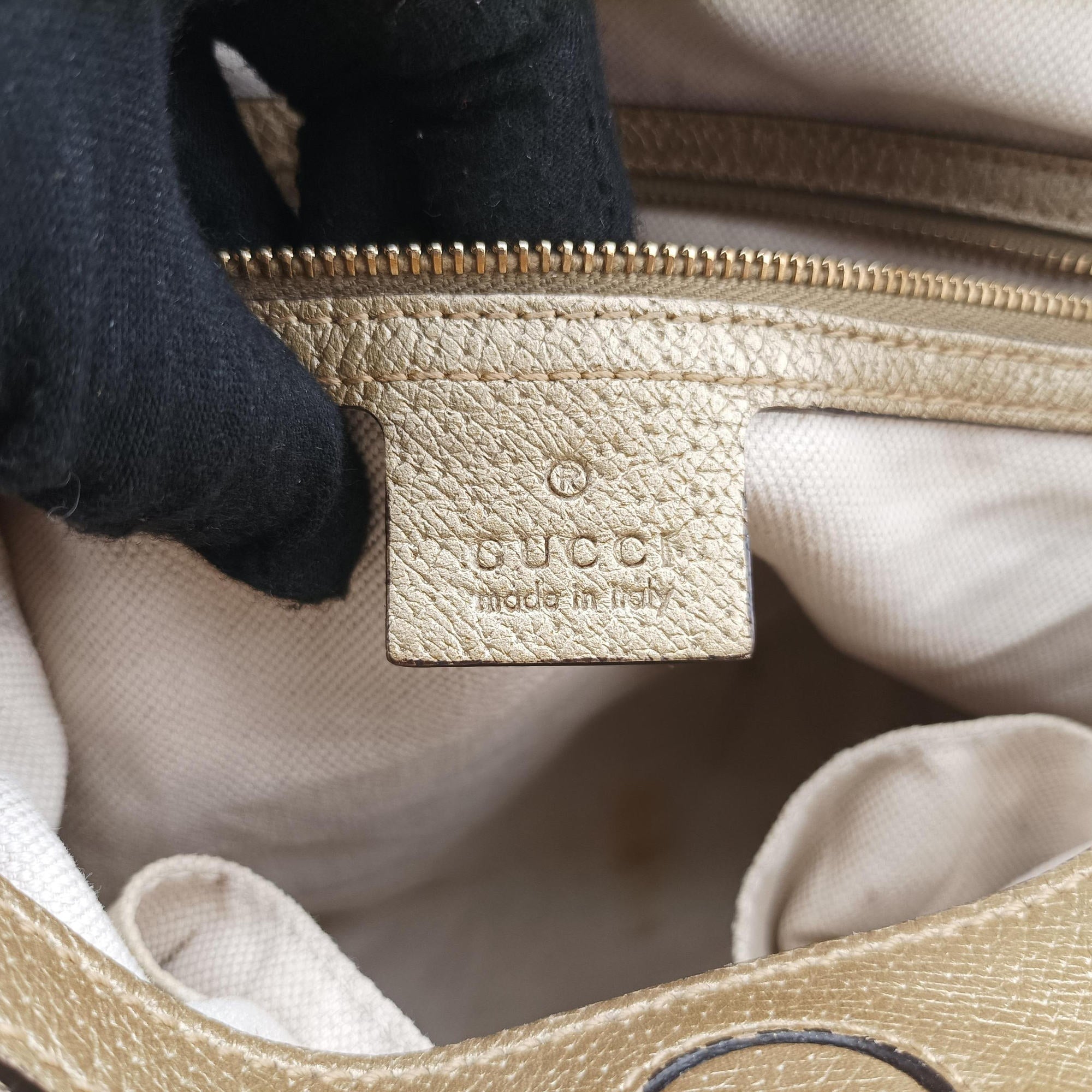 Vintage Gucci Guccissima Bree Beige×Golden canvas×Leather 353120 shoulderbag | stylenewstar