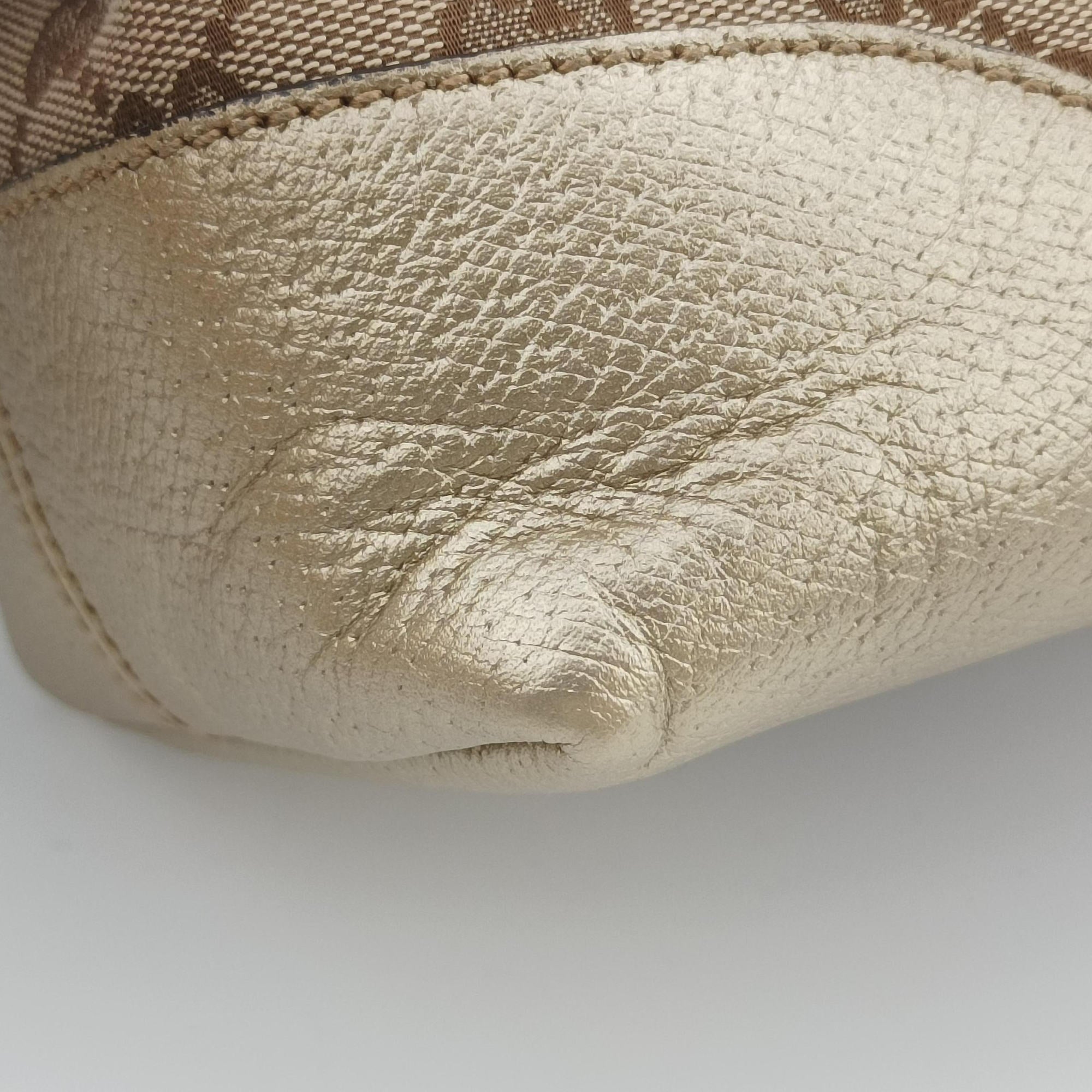 Vintage Gucci Guccissima Bree Beige×Golden canvas×Leather 353120 shoulderbag | stylenewstar