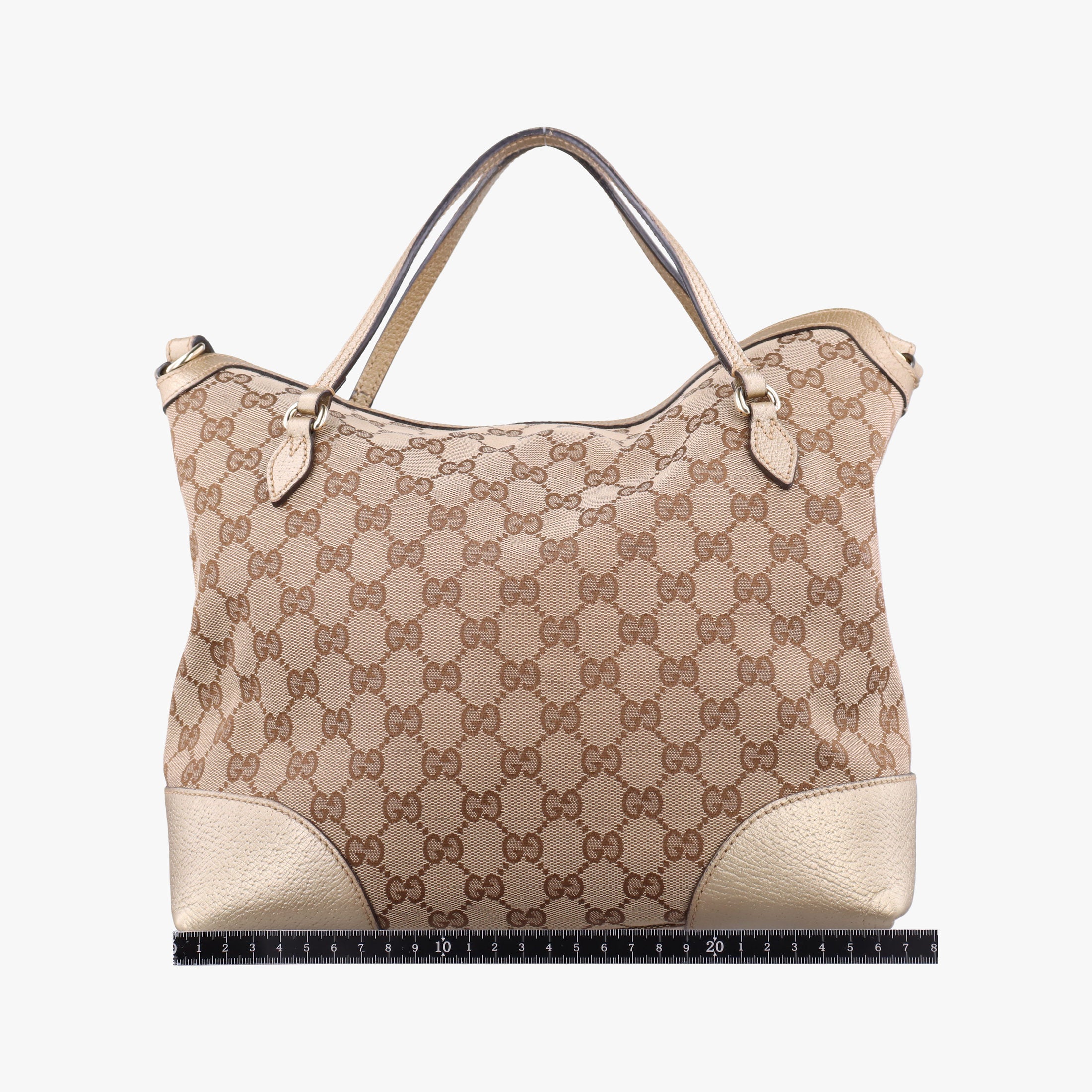 Vintage Gucci Guccissima Bree Beige×Golden canvas×Leather 353120 shoulderbag | stylenewstar