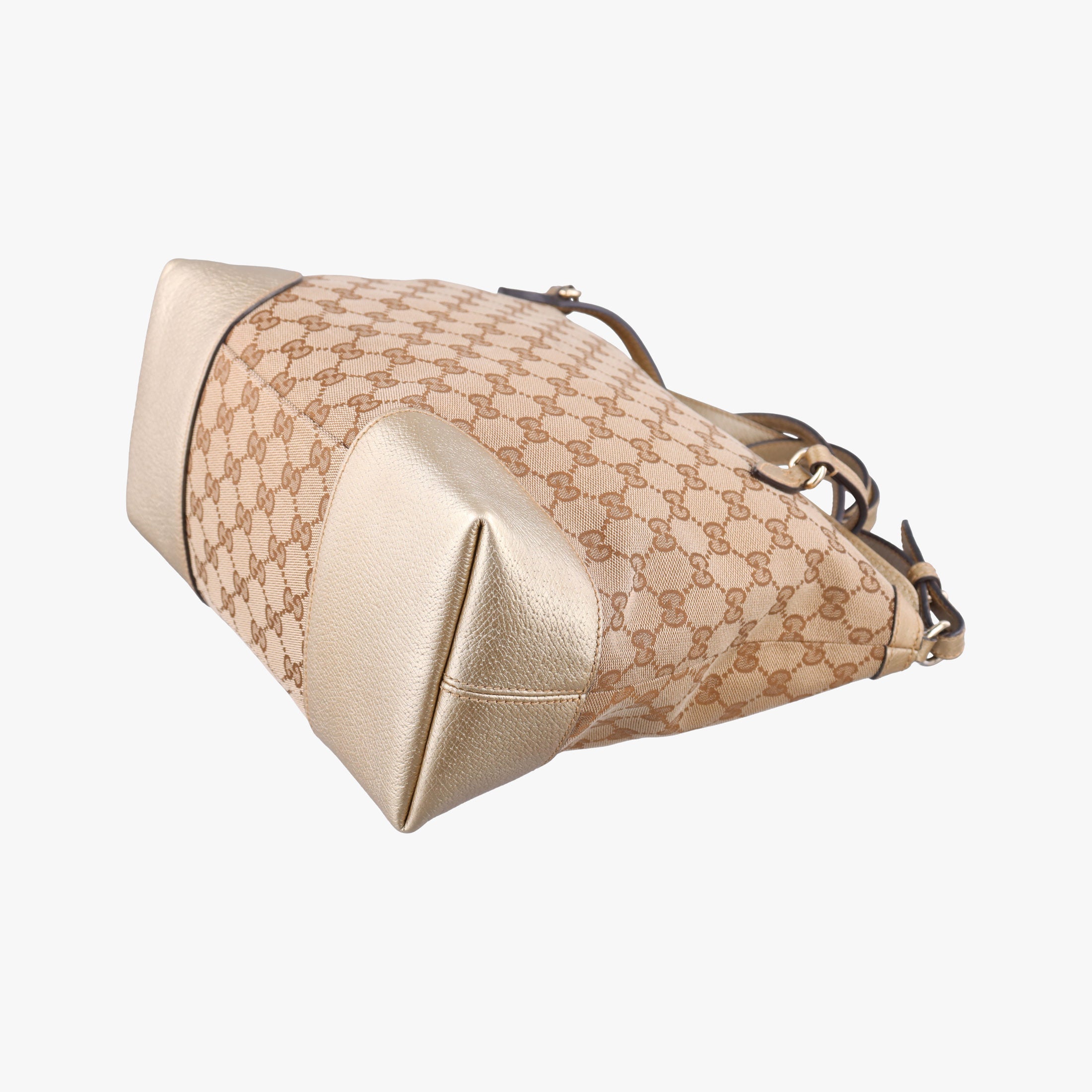 Vintage Gucci Guccissima Bree Beige×Golden canvas×Leather 353120 shoulderbag | stylenewstar