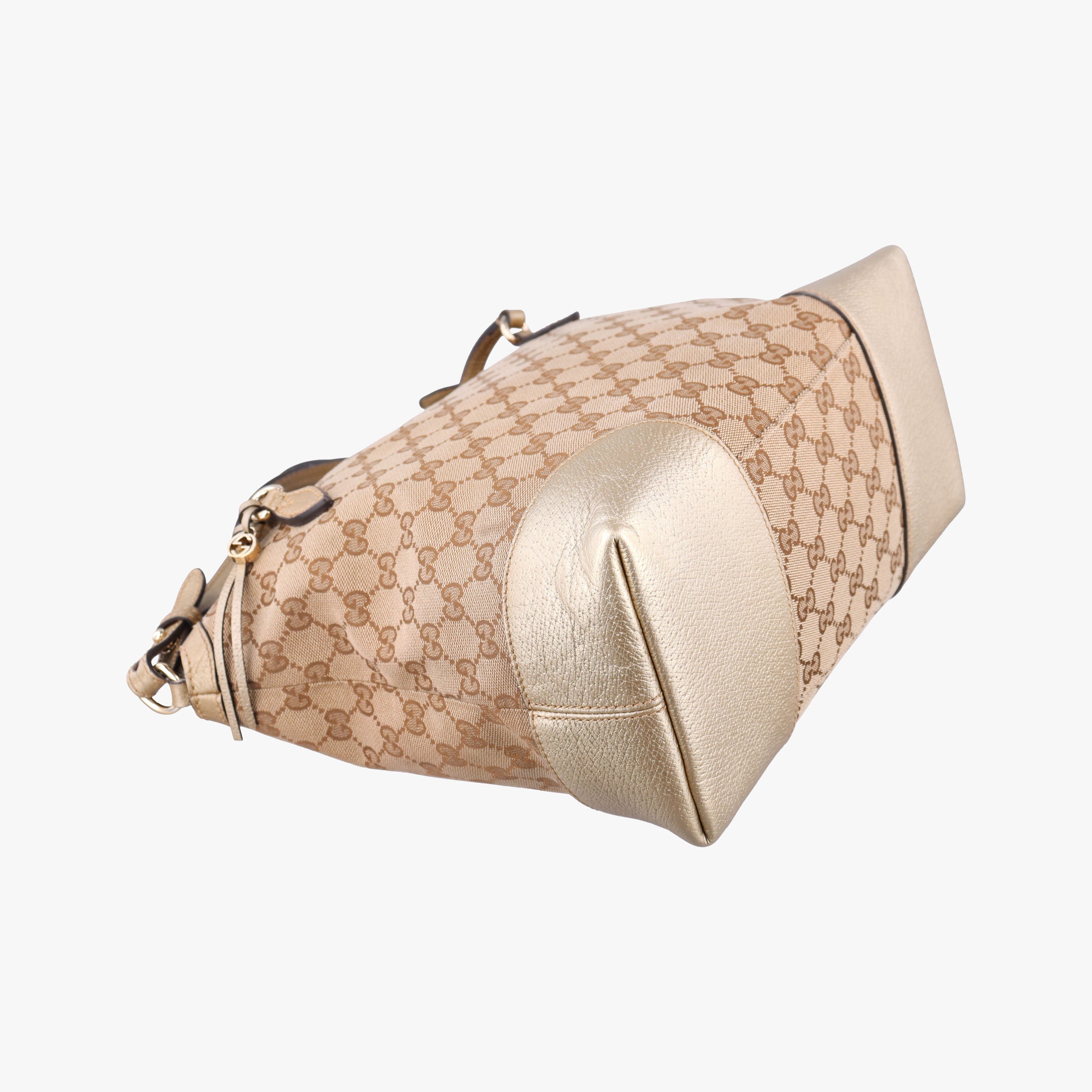 Vintage Gucci Guccissima Bree Beige×Golden canvas×Leather 353120 shoulderbag | stylenewstar