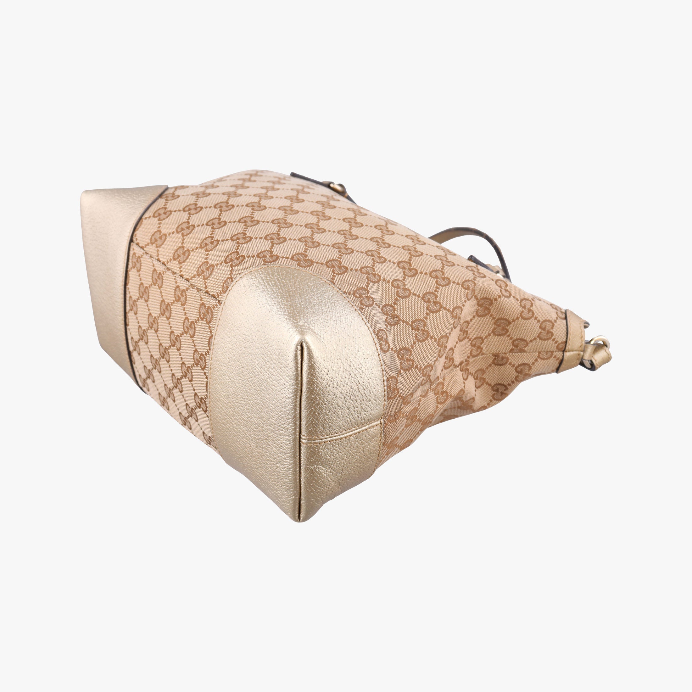 Vintage Gucci Guccissima Bree Beige×Golden canvas×Leather 353120 shoulderbag | stylenewstar