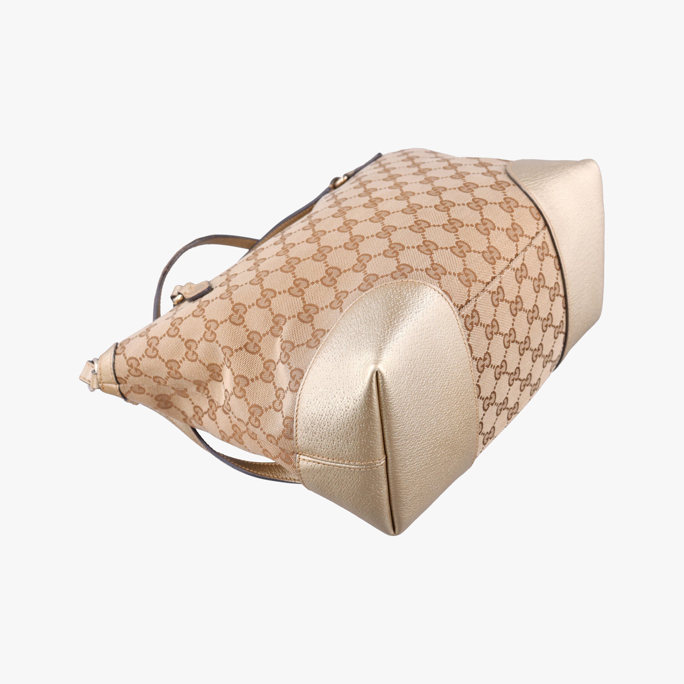Vintage Gucci Guccissima Bree Beige×Golden canvas×Leather 353120 shoulderbag | stylenewstar