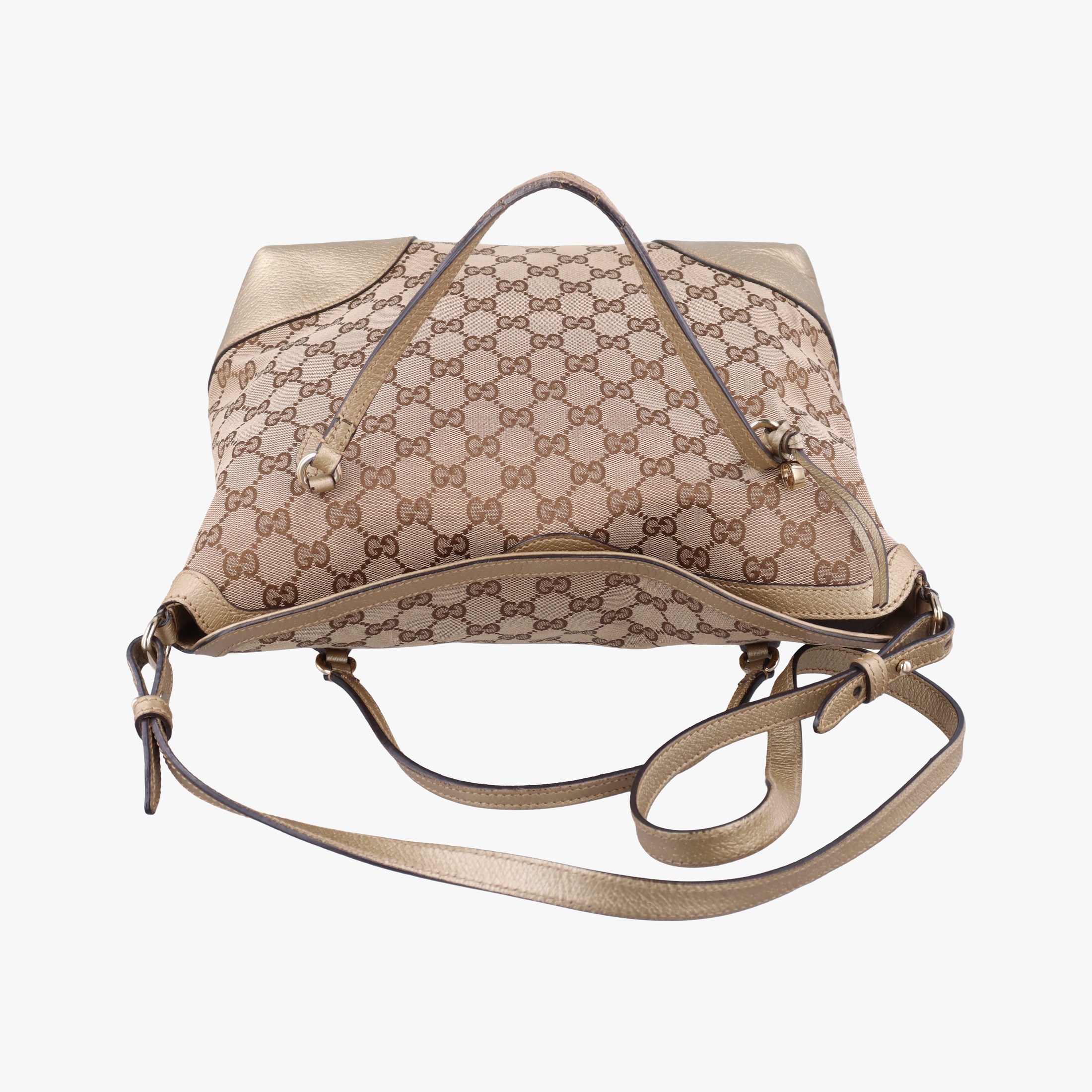 Vintage Gucci Guccissima Bree Beige×Golden canvas×Leather 353120 shoulderbag | stylenewstar