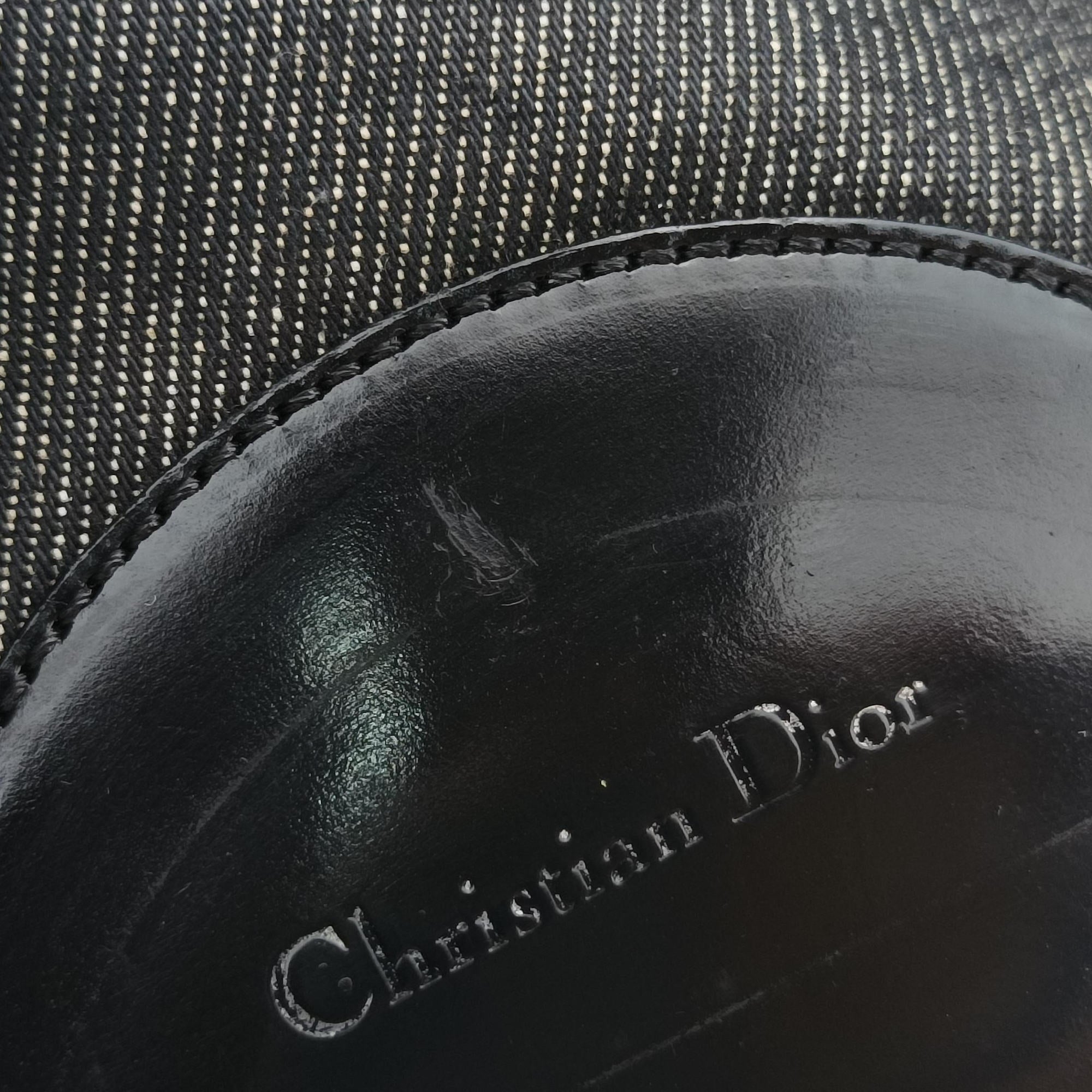 Vintage Christian Dior Malice pearl Gray Denim × Leather  shoulderbag | stylenewstar