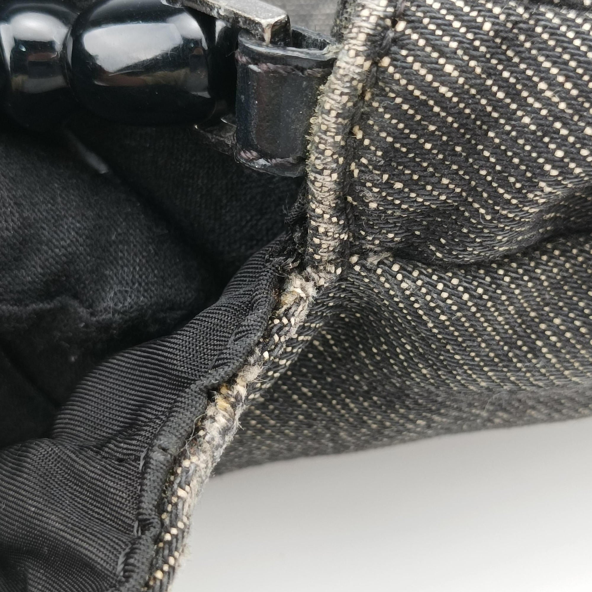 Vintage Christian Dior Malice pearl Gray Denim × Leather  shoulderbag | stylenewstar
