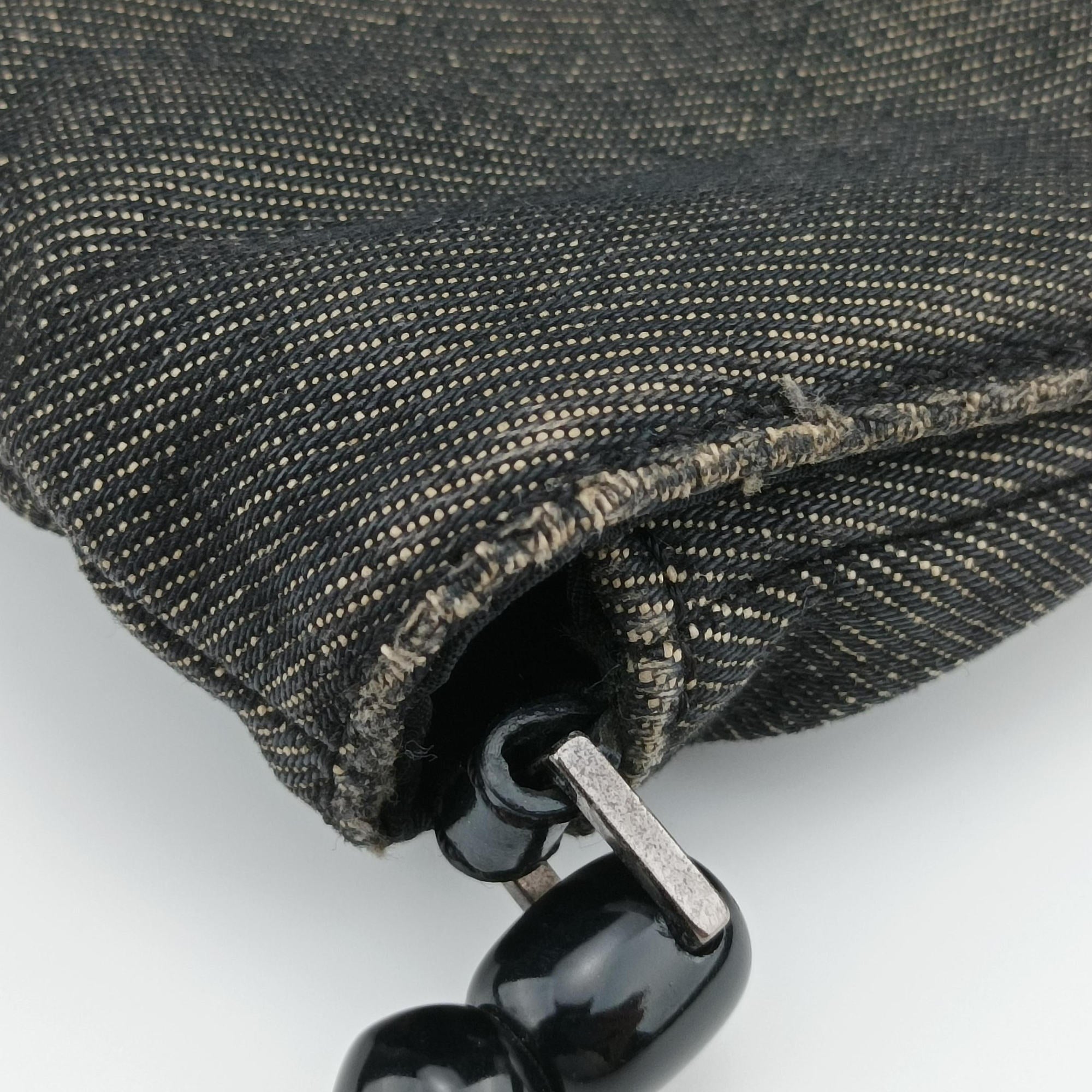 Vintage Christian Dior Malice pearl Gray Denim × Leather  shoulderbag | stylenewstar
