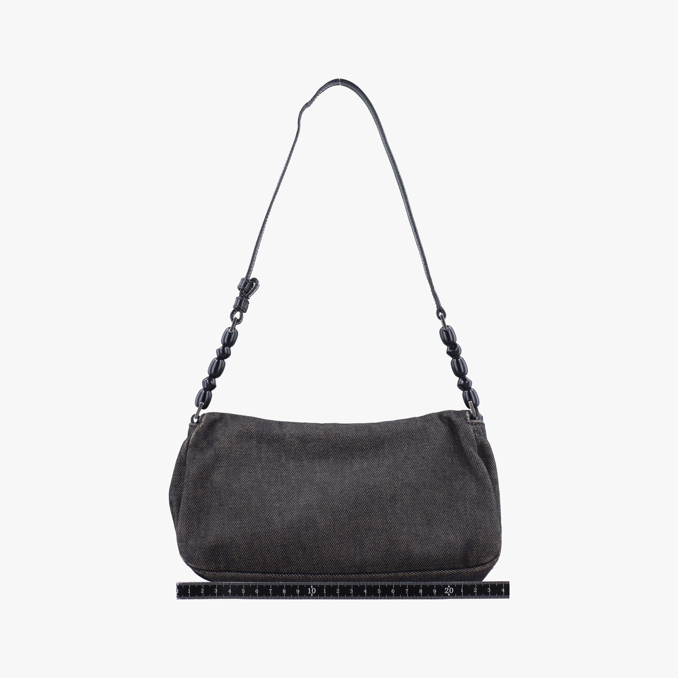 Vintage Christian Dior Malice pearl Gray Denim × Leather  shoulderbag | stylenewstar