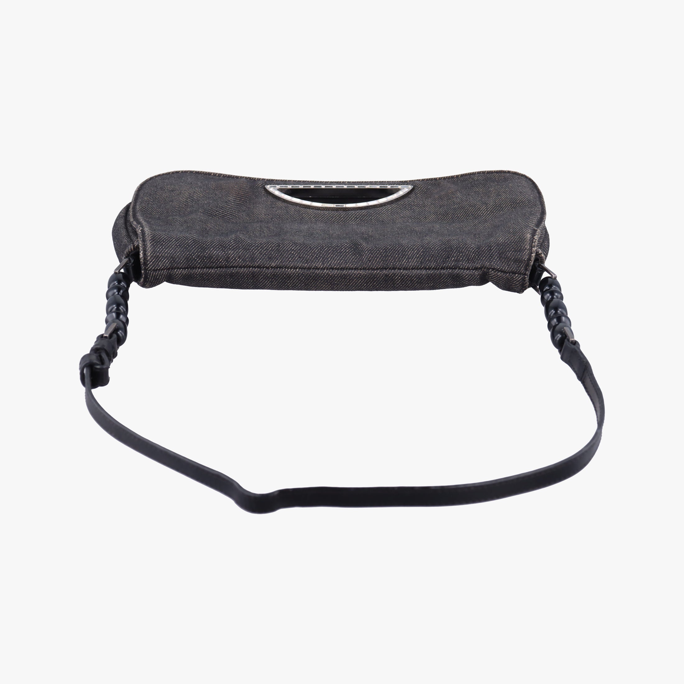 Vintage Christian Dior Malice pearl Gray Denim × Leather  shoulderbag | stylenewstar