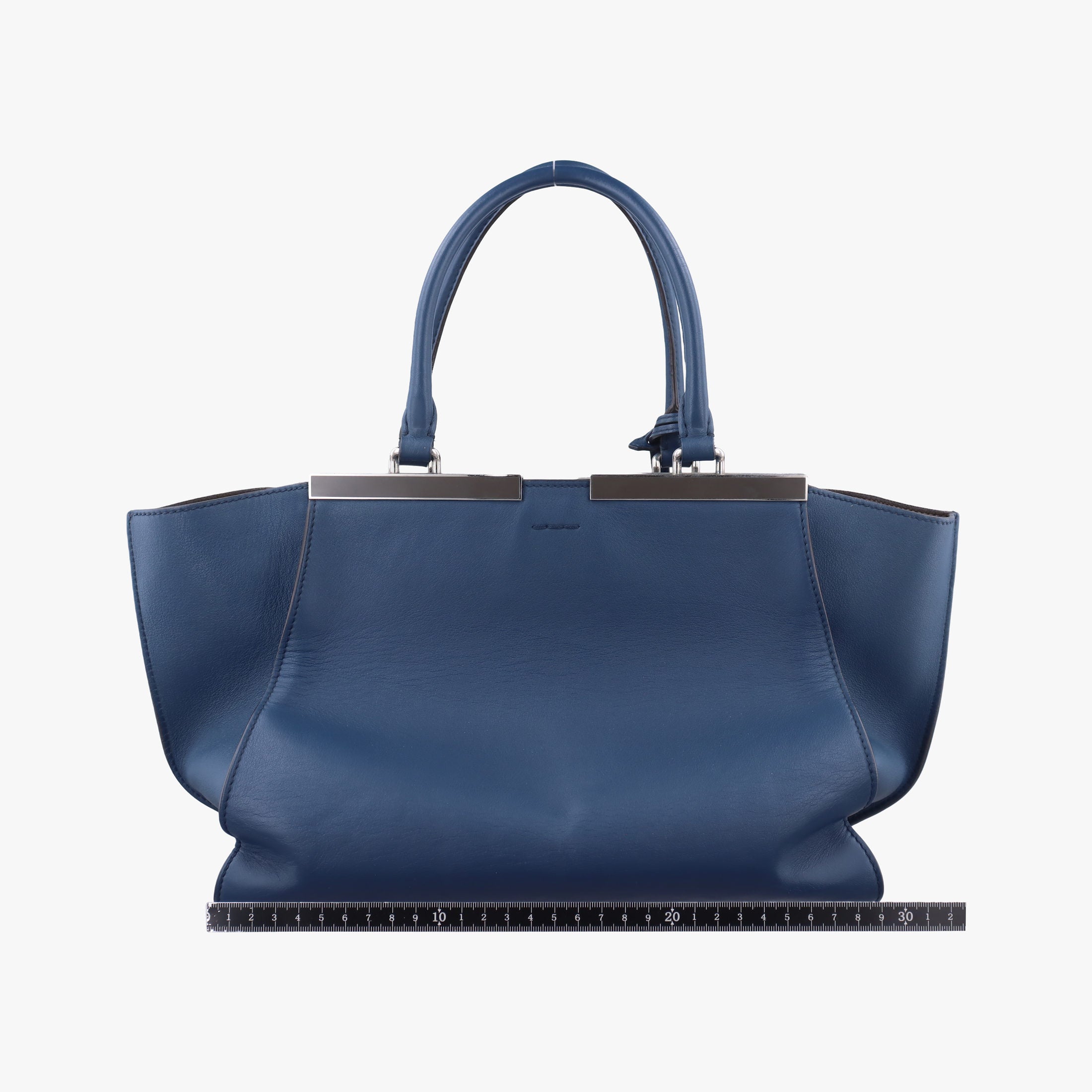 Pre-owned Fendi Trois Jours Navy Leather 8BH279 handbag | stylenewstar