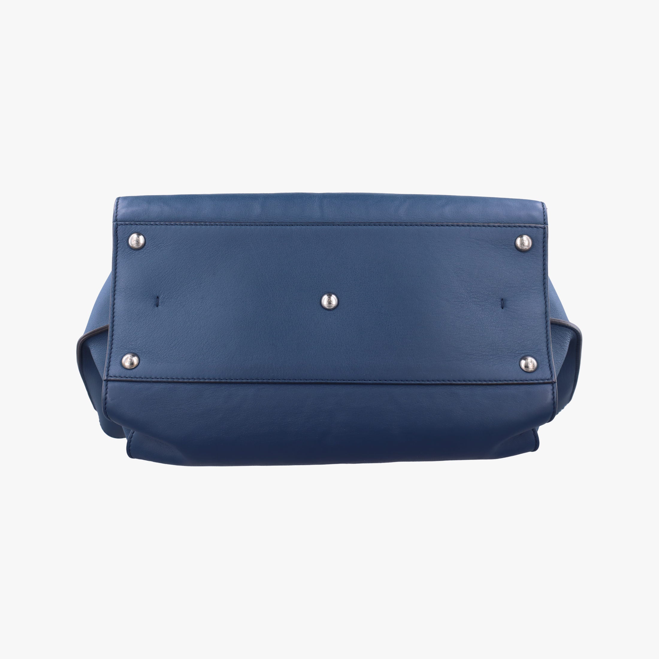 Pre-owned Fendi Trois Jours Navy Leather 8BH279 handbag | stylenewstar