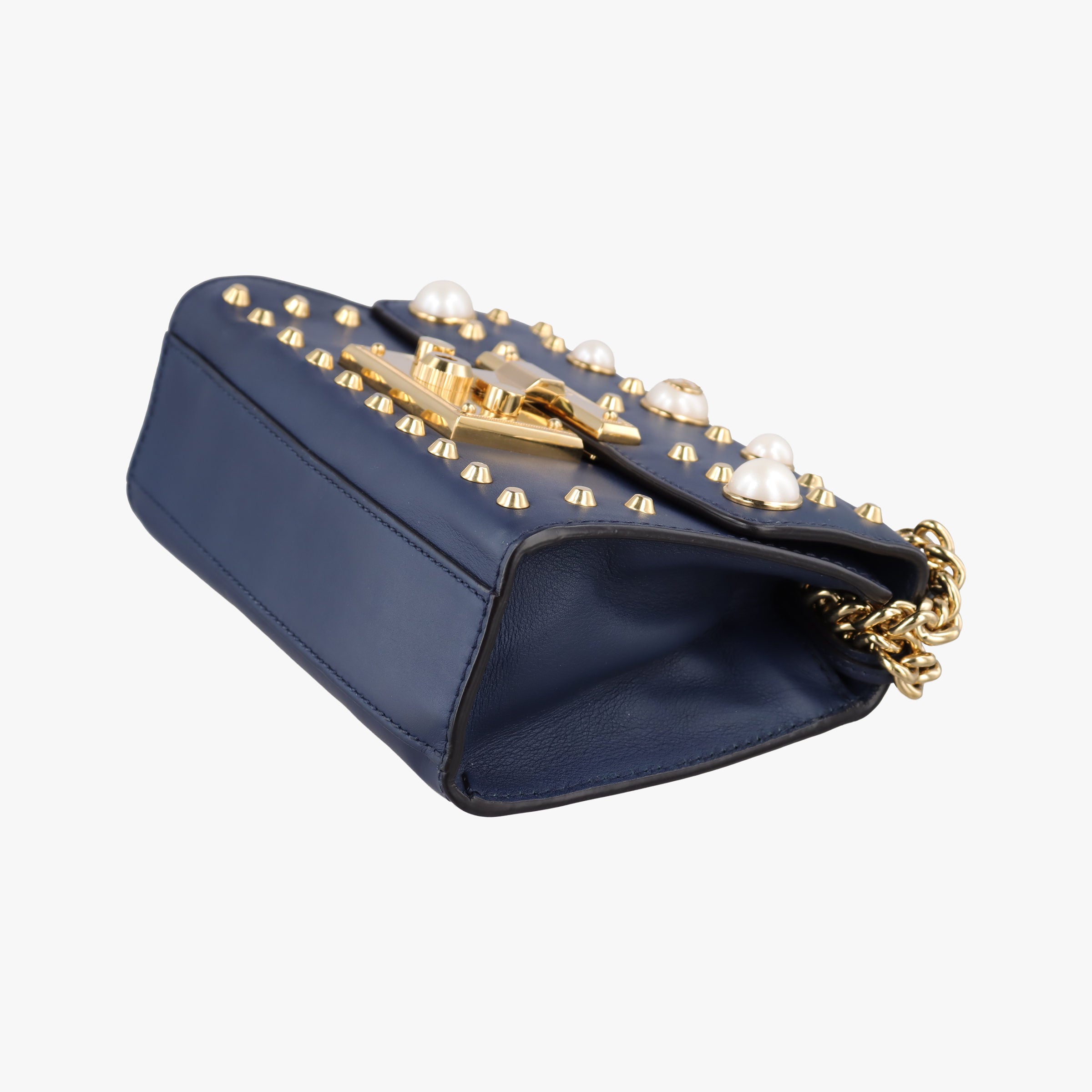 Vintage Gucci Padlock Navy Leather 432182 shoulderbag | stylenewstar