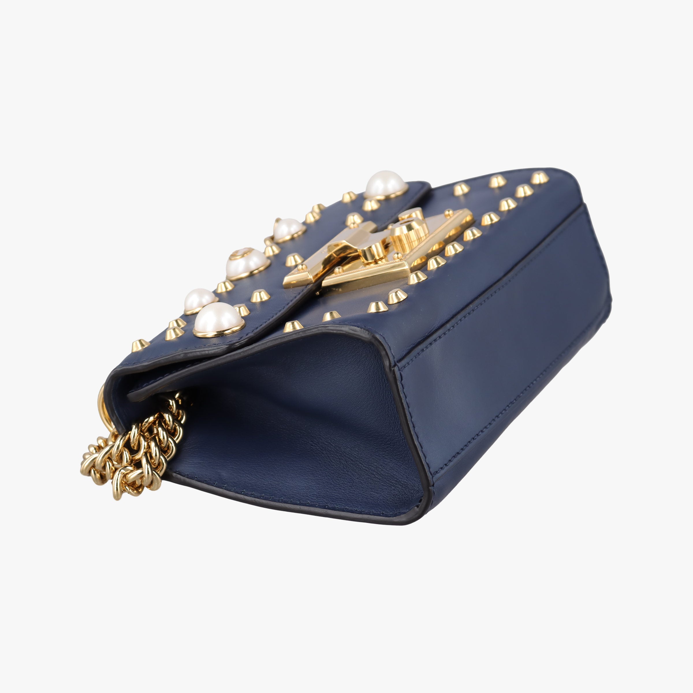 Vintage Gucci Padlock Navy Leather 432182 shoulderbag | stylenewstar