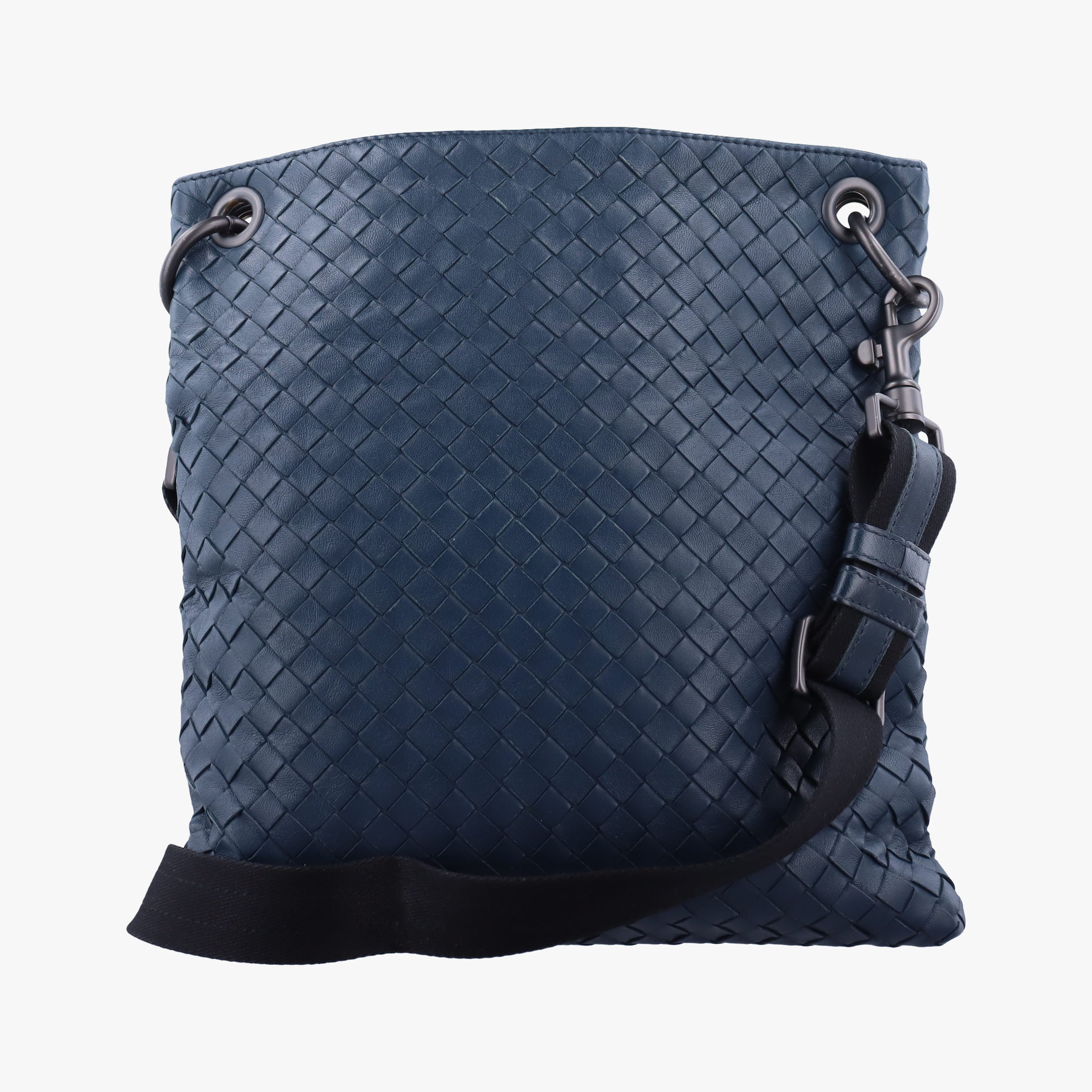 Pre-owned Bottega Veneta Intrecciato Navy lambskin  shoulderbag | stylenewstar