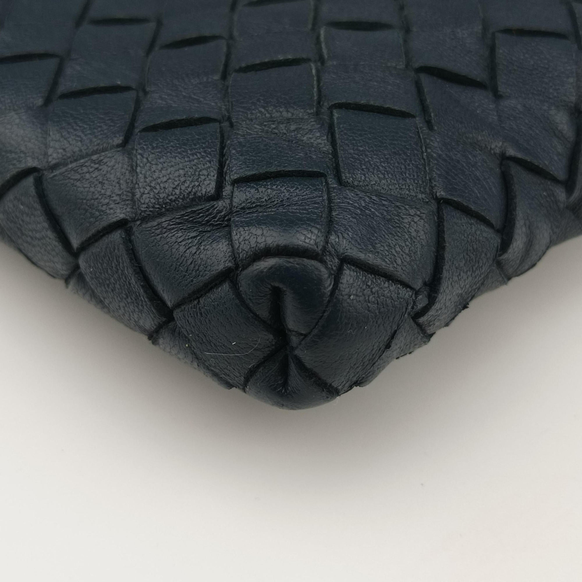 Pre-owned Bottega Veneta Intrecciato Navy lambskin  shoulderbag | stylenewstar
