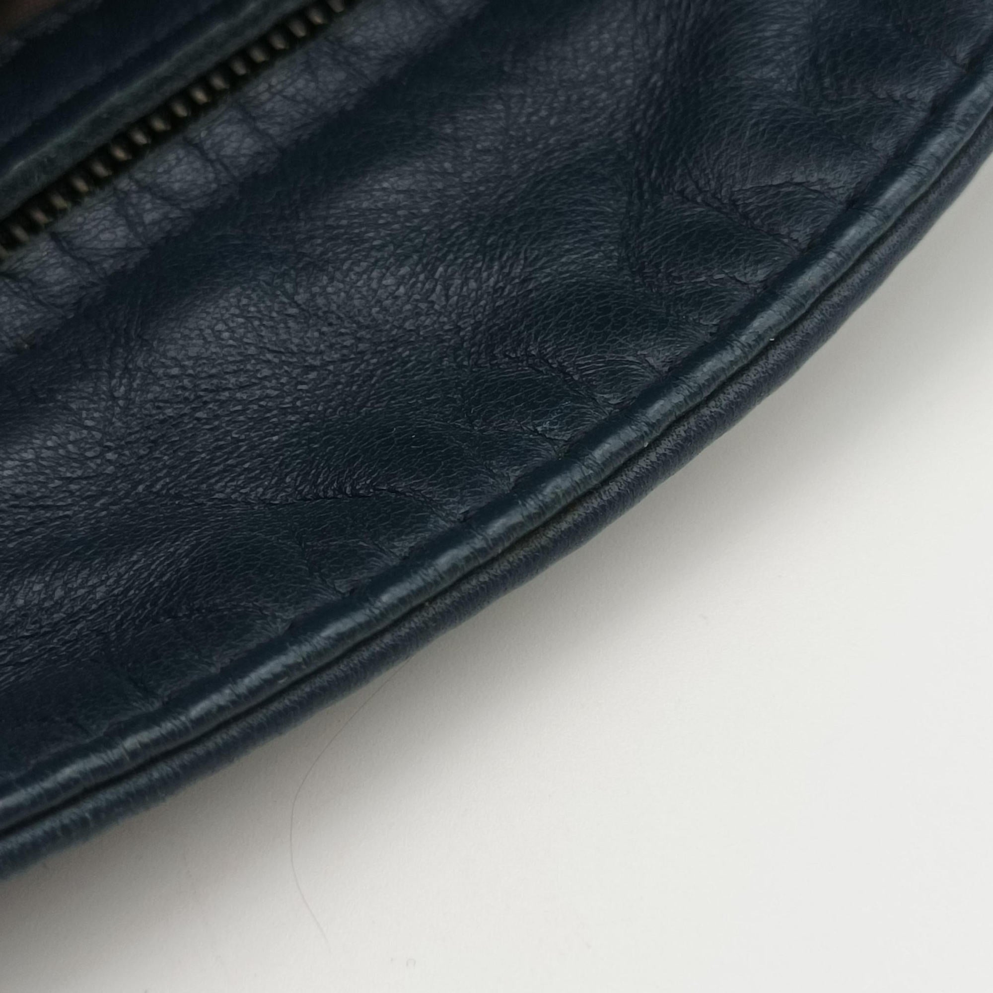 Pre-owned Bottega Veneta Intrecciato Navy lambskin  shoulderbag | stylenewstar