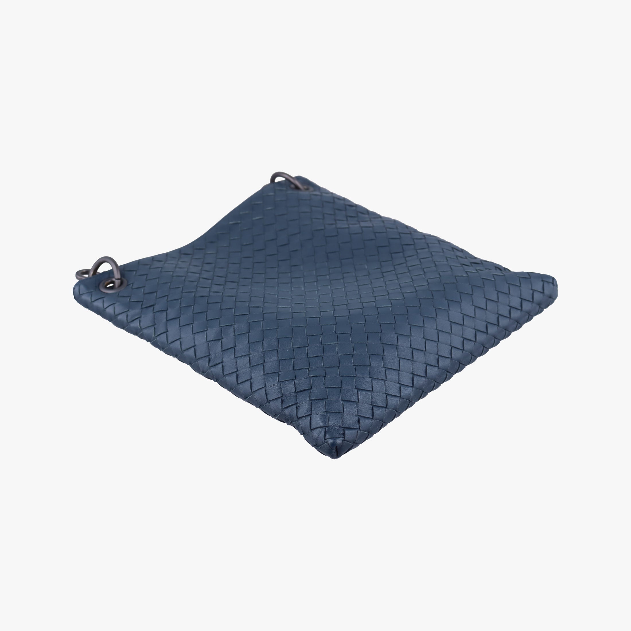 Pre-owned Bottega Veneta Intrecciato Navy lambskin  shoulderbag | stylenewstar