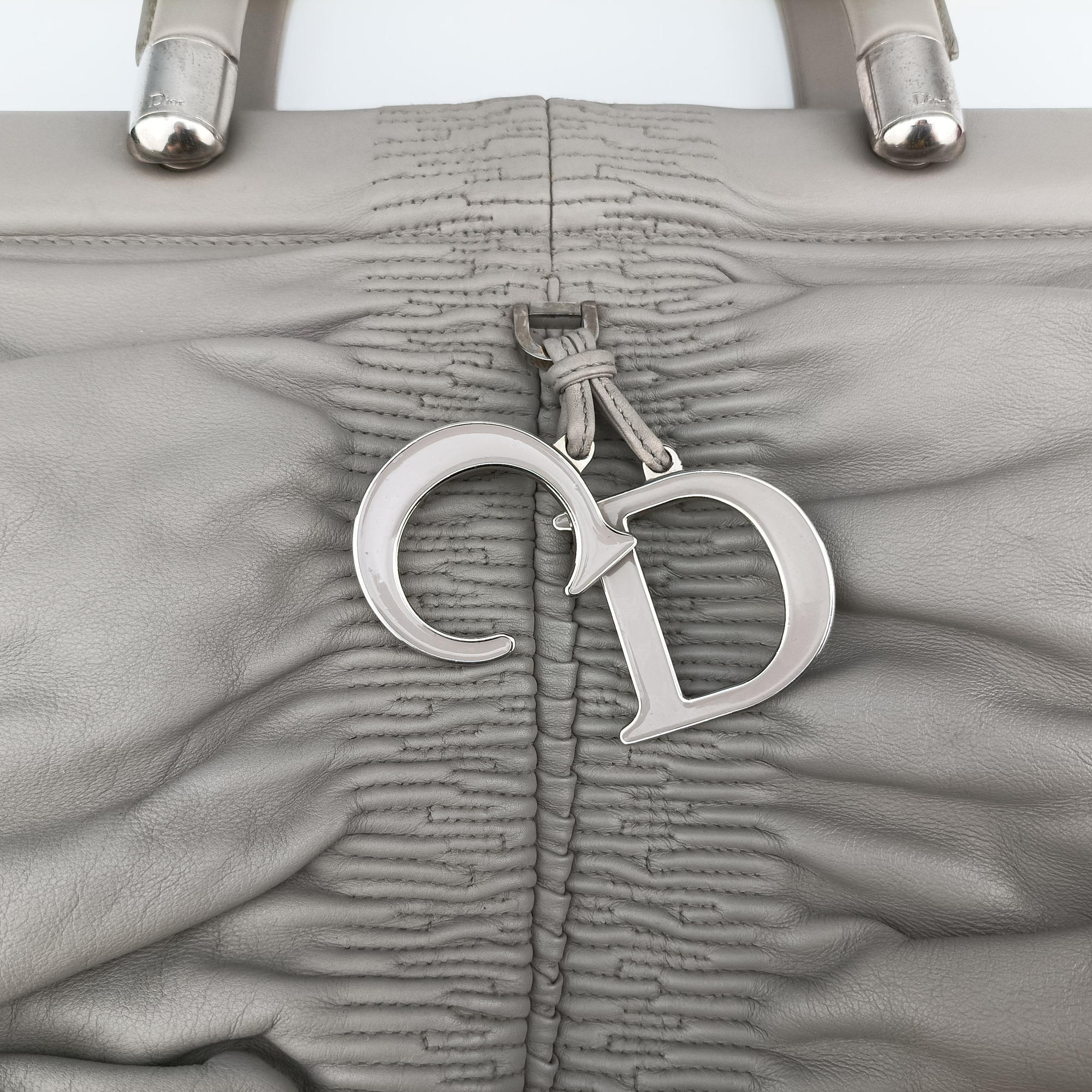 Pre-owned Christian Dior Karenina Grey lambskin  handbag | stylenewstar