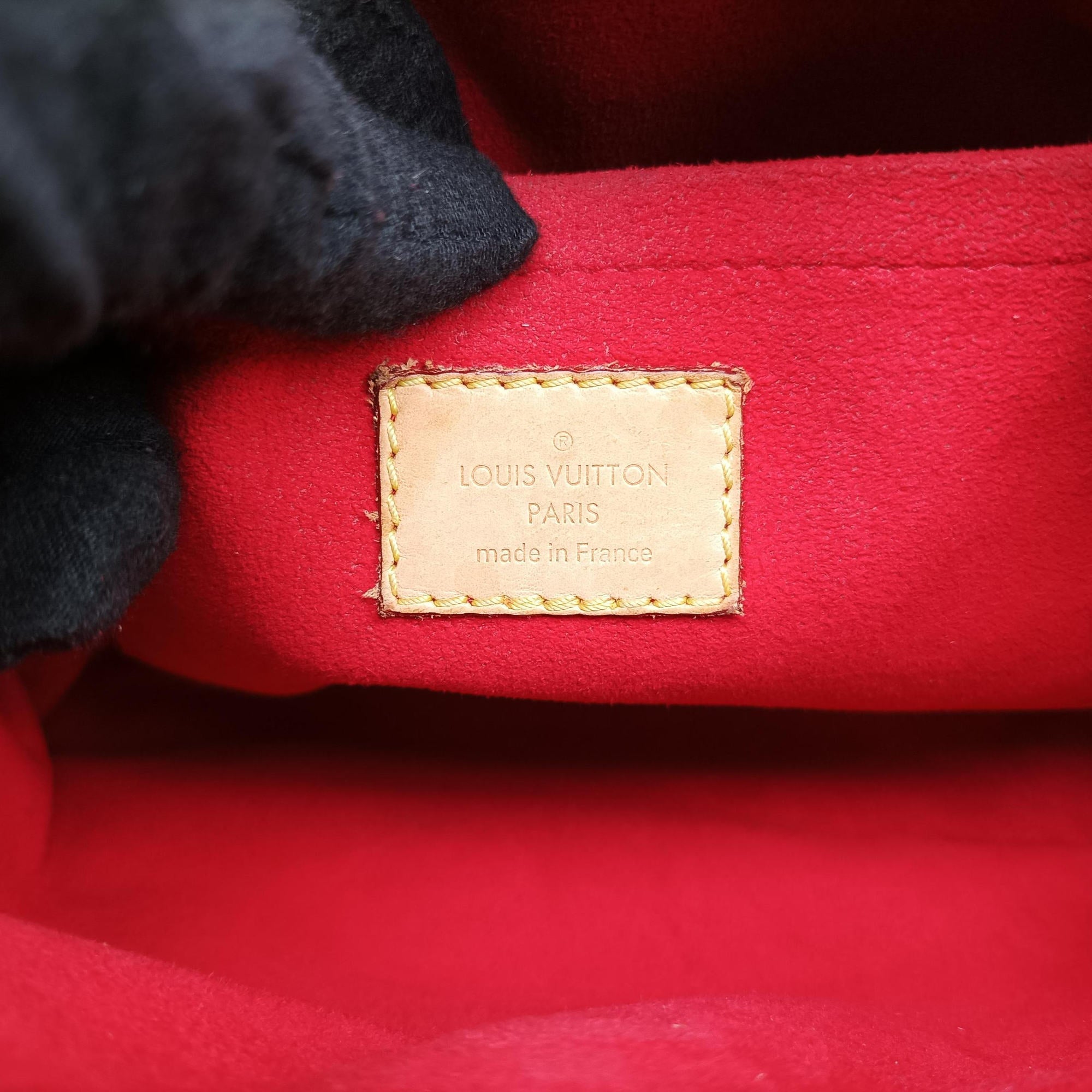 Pre-owned Louis Vuitton Pallas BB Brown×CERISE Monogram canvas×Calfskin M41241 shoulderbag | stylenewstar
