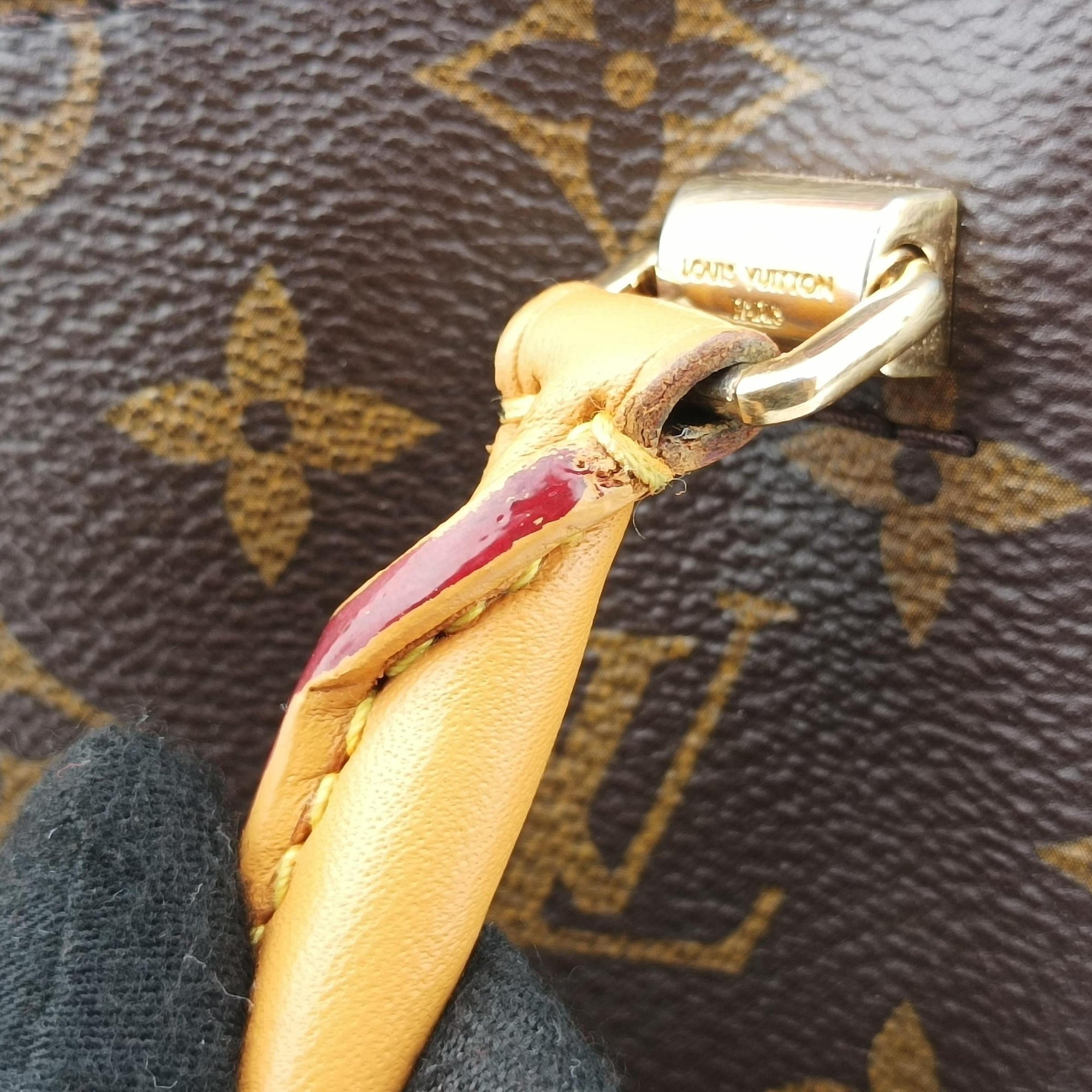 Pre-owned Louis Vuitton Pallas BB Brown×CERISE Monogram canvas×Calfskin M41241 shoulderbag | stylenewstar