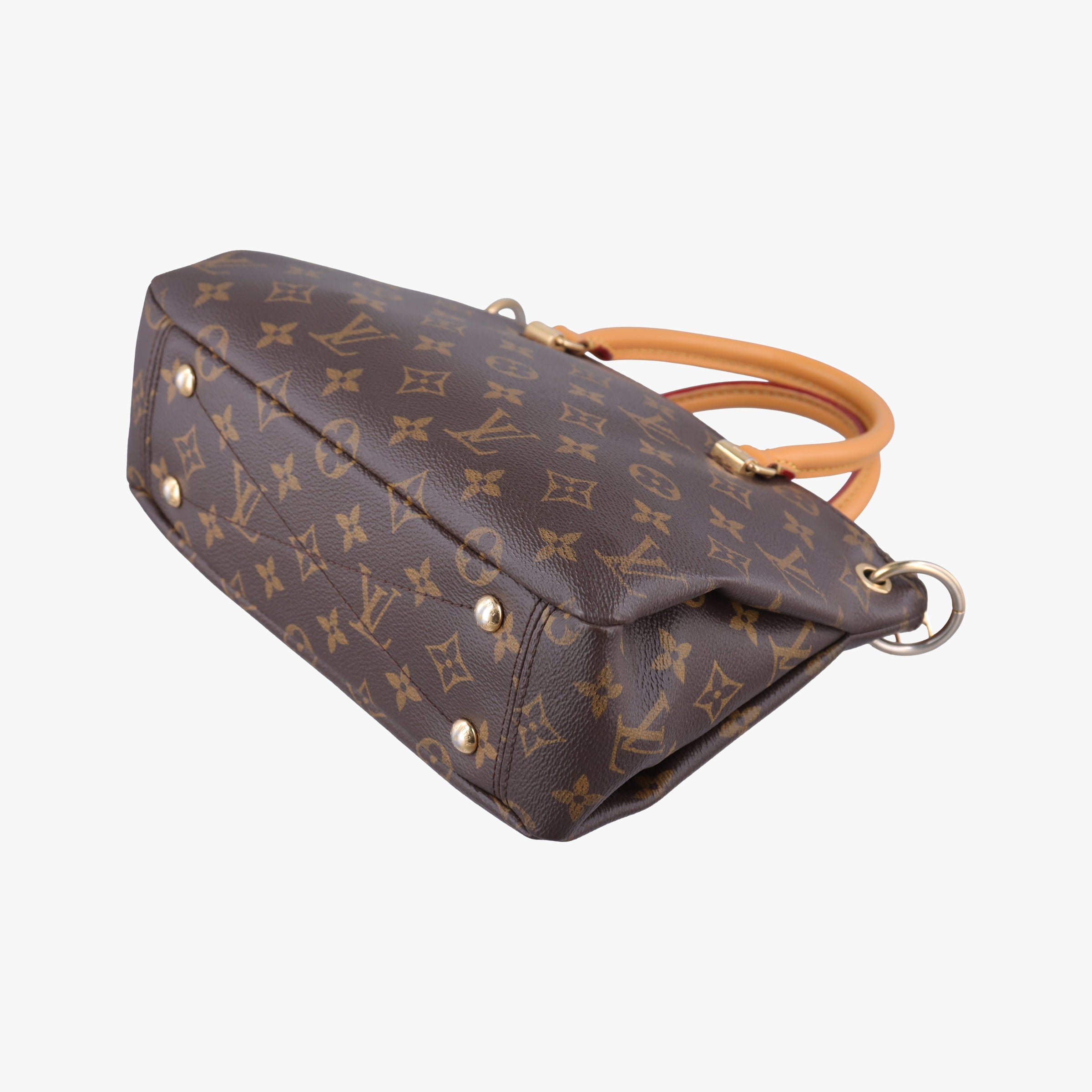 Pre-owned Louis Vuitton Pallas BB Brown×CERISE Monogram canvas×Calfskin M41241 shoulderbag | stylenewstar