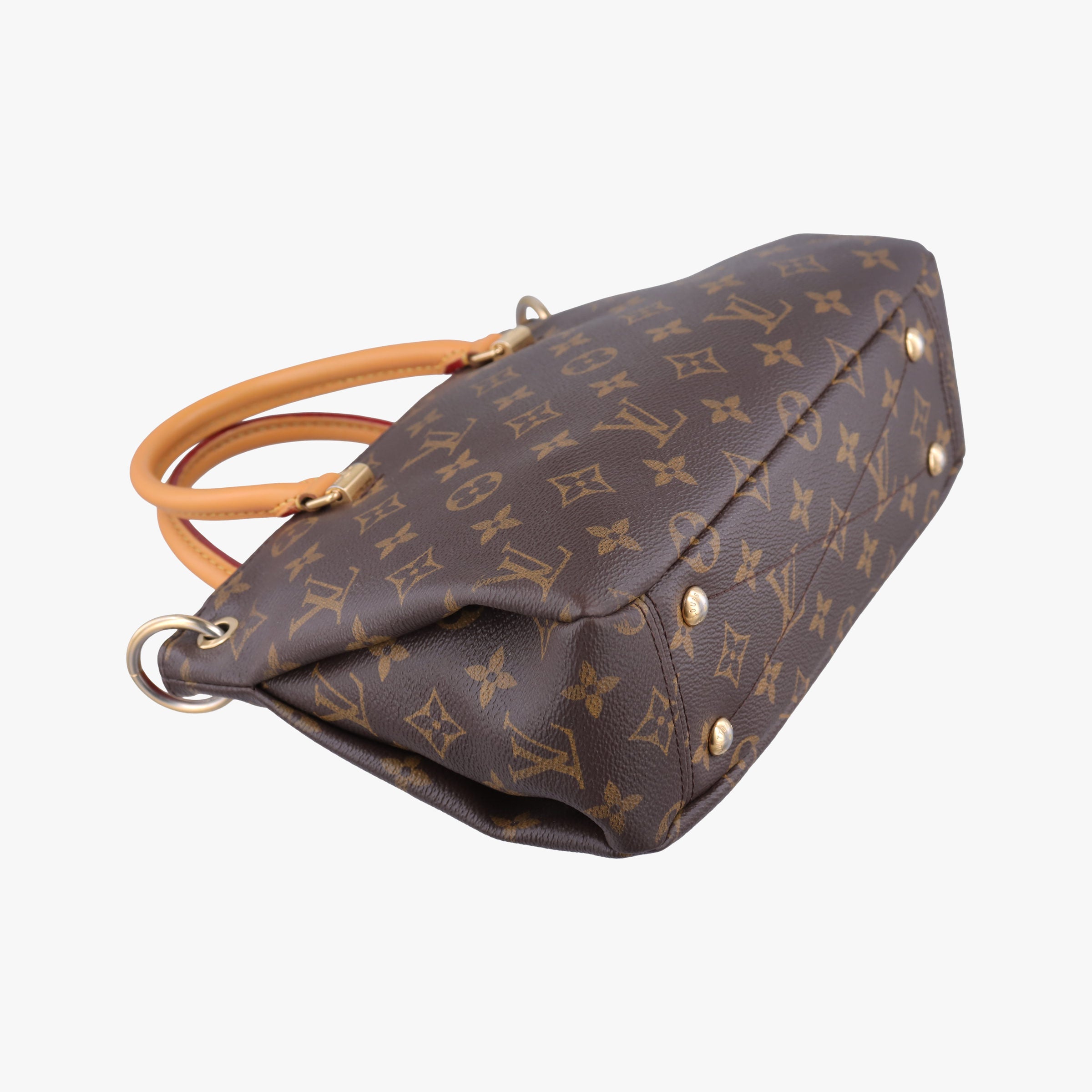 Pre-owned Louis Vuitton Pallas BB Brown×CERISE Monogram canvas×Calfskin M41241 shoulderbag | stylenewstar