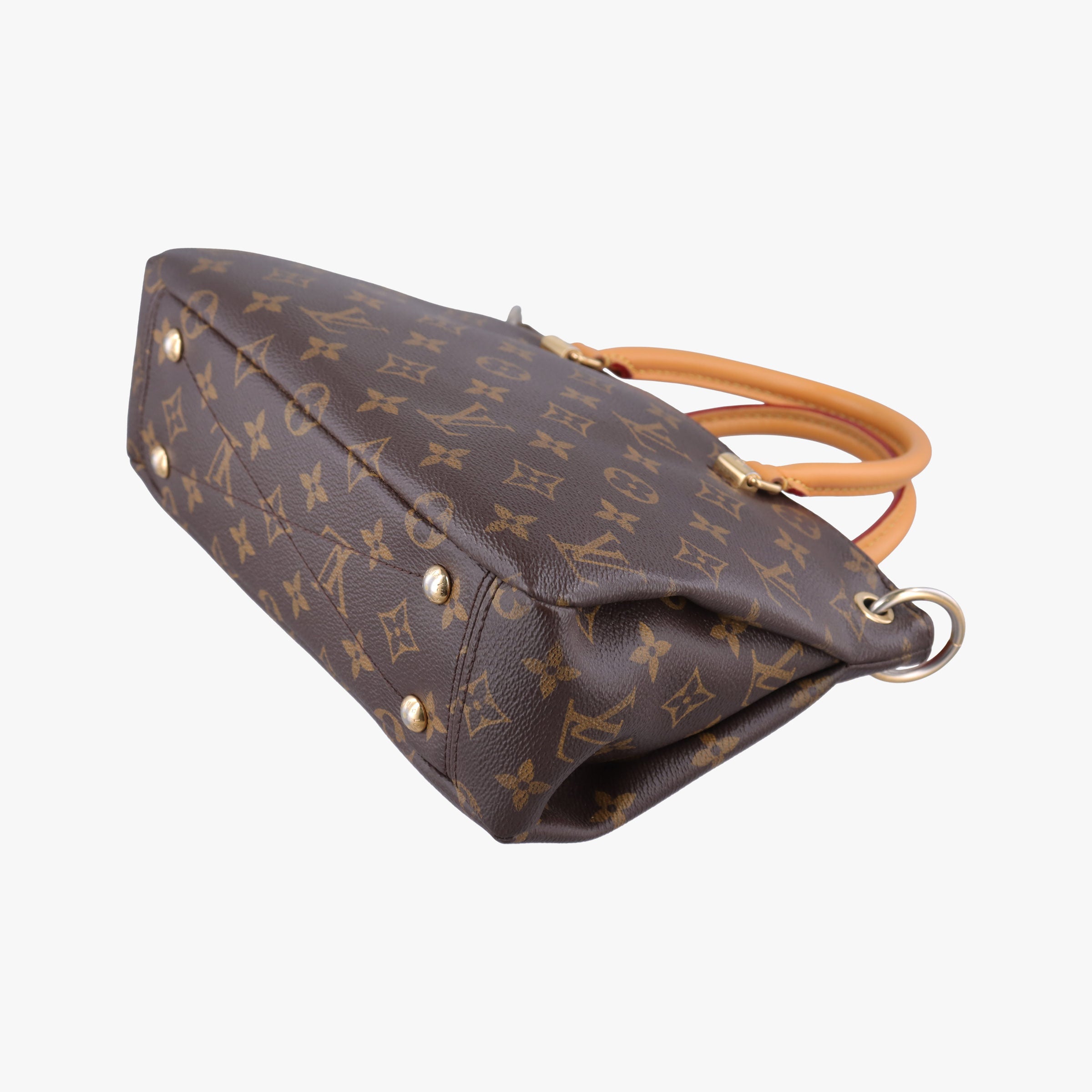 Pre-owned Louis Vuitton Pallas BB Brown×CERISE Monogram canvas×Calfskin M41241 shoulderbag | stylenewstar