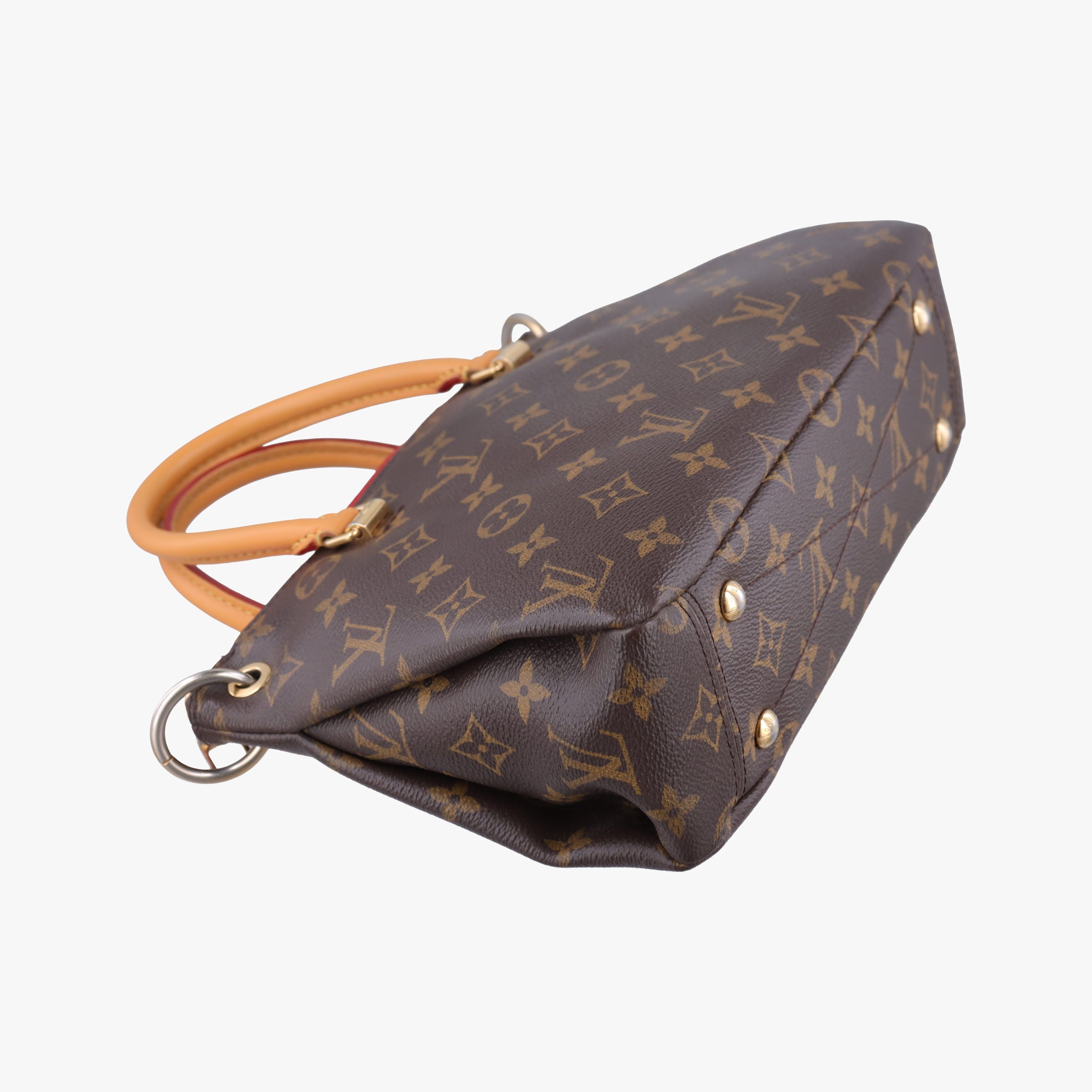 Pre-owned Louis Vuitton Pallas BB Brown×CERISE Monogram canvas×Calfskin M41241 shoulderbag | stylenewstar