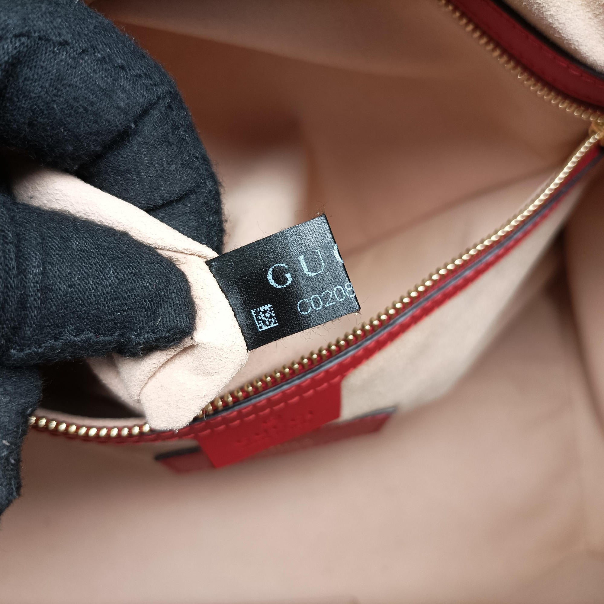 Secondhand Gucci GG SUPREME BOSTON beige×red PVC coated canvas× leather 409527 shoulderbag | stylenewstar