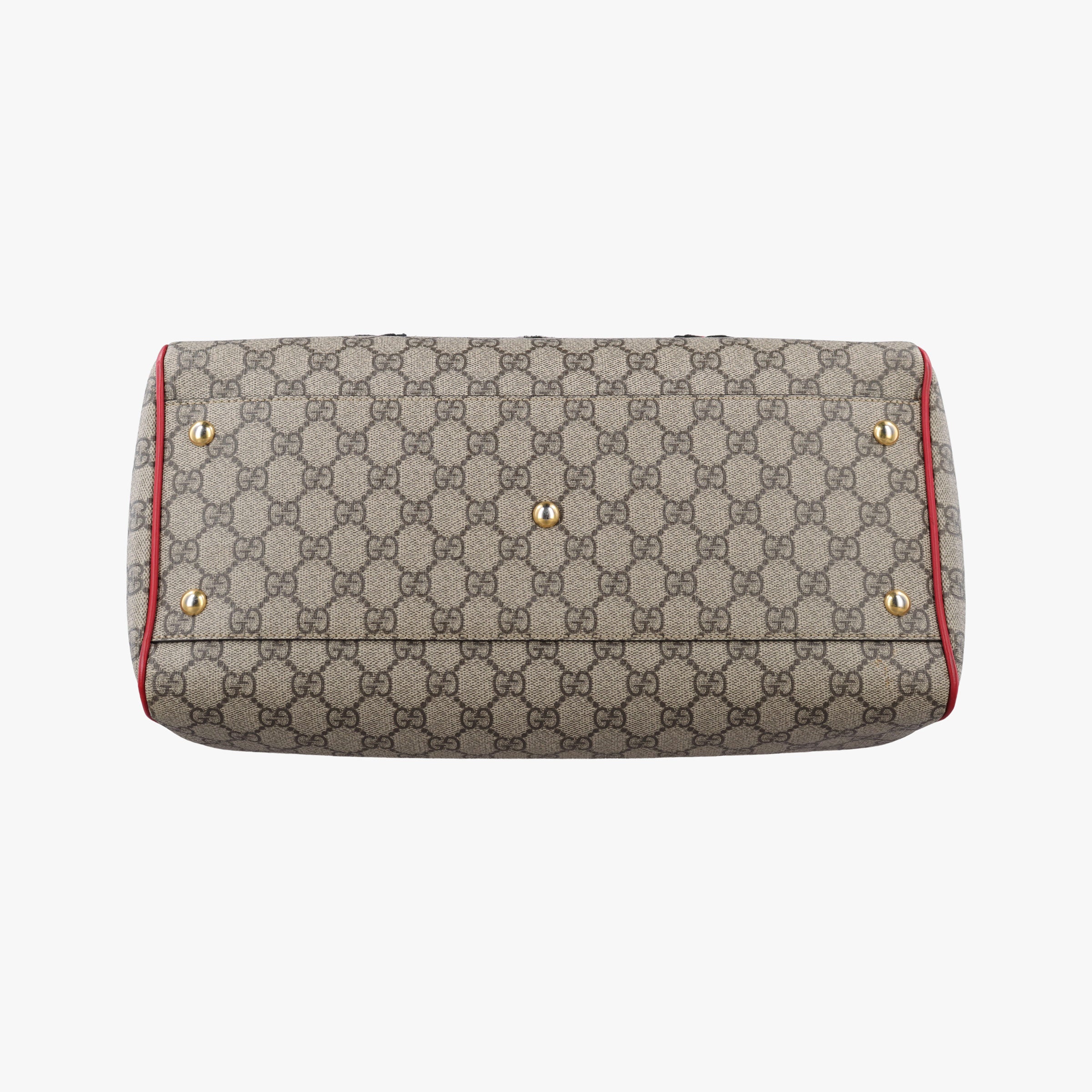 Secondhand Gucci GG SUPREME BOSTON beige×red PVC coated canvas× leather 409527 shoulderbag | stylenewstar
