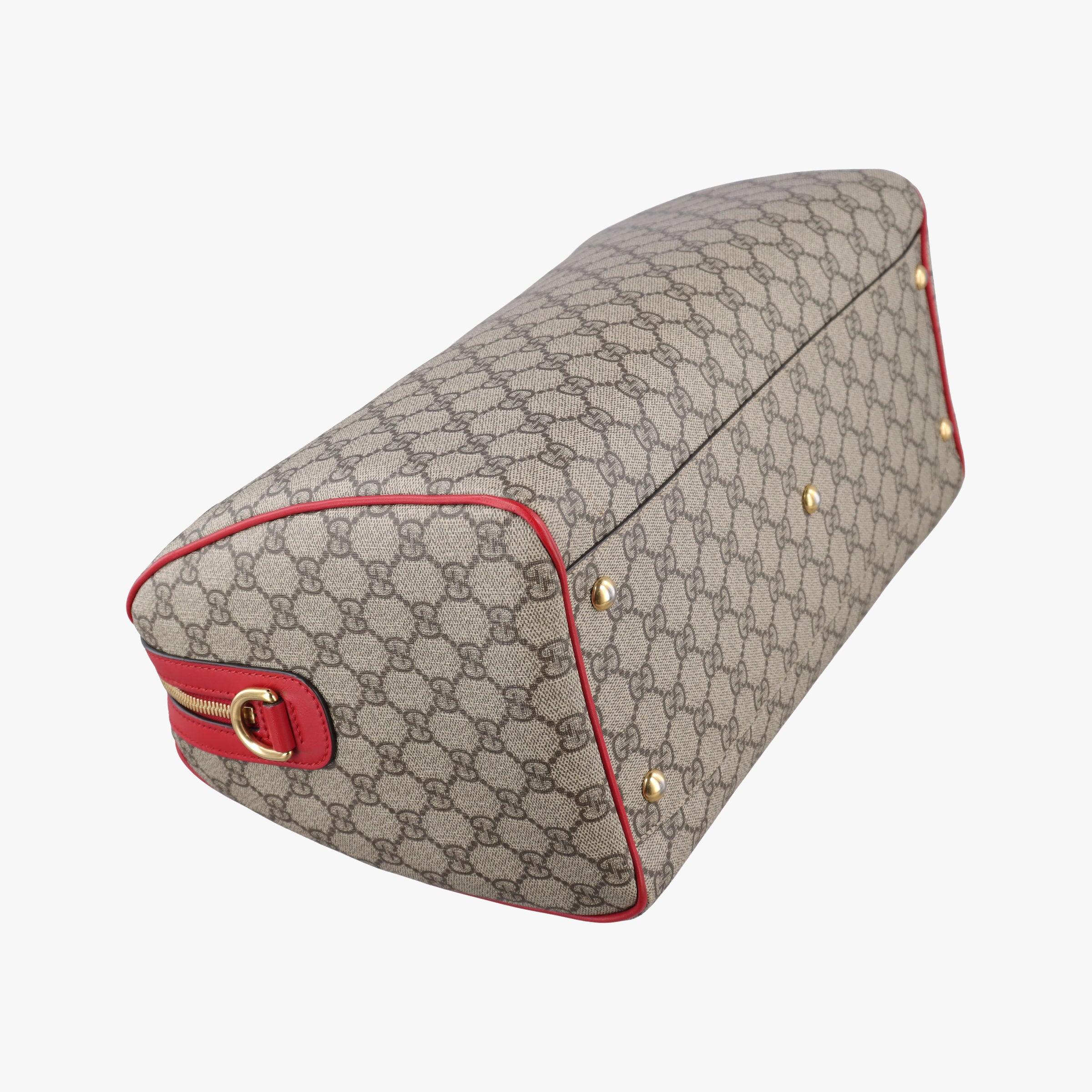 Secondhand Gucci GG SUPREME BOSTON beige×red PVC coated canvas× leather 409527 shoulderbag | stylenewstar