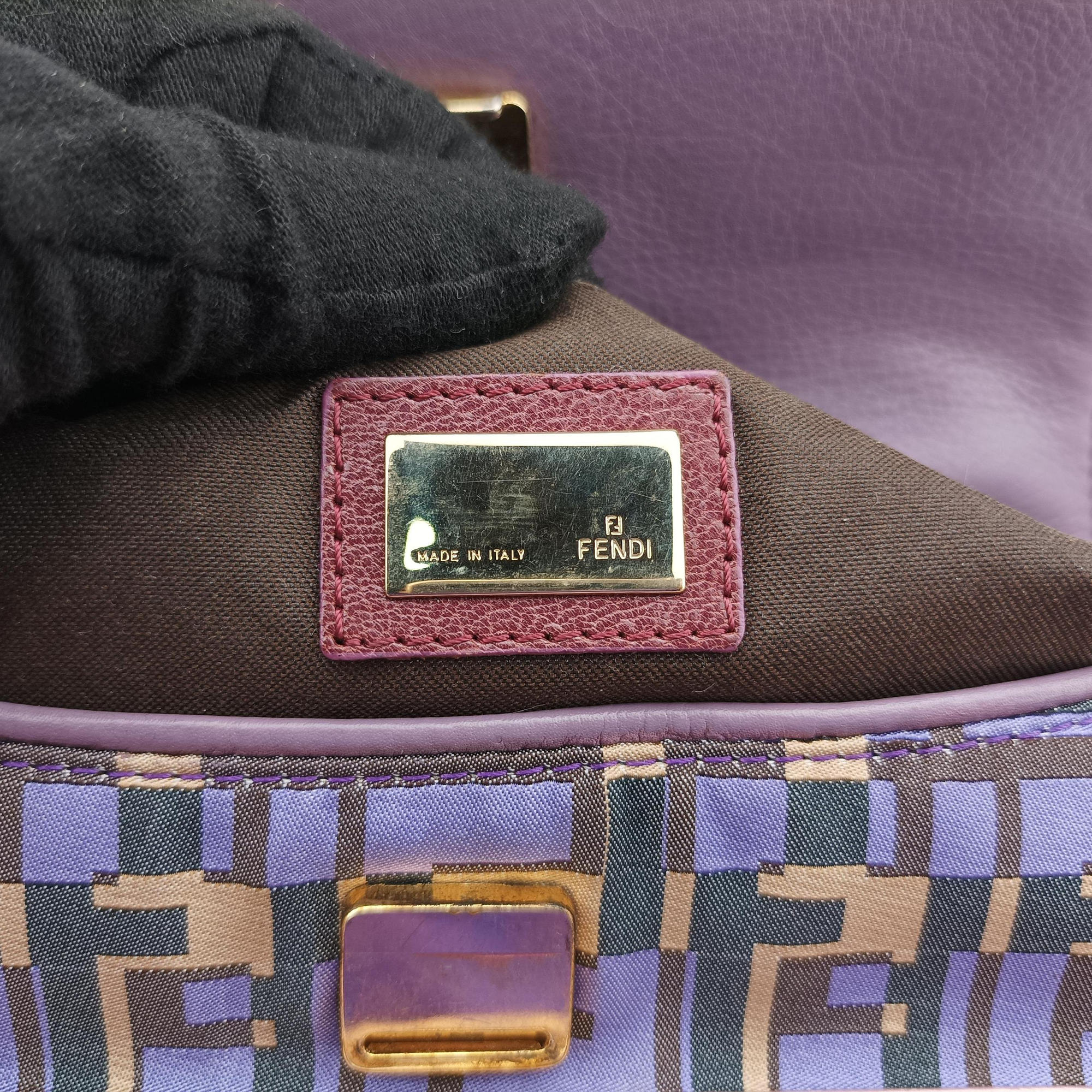 Pre-owned Fendi Zucca Vanity Mirror Multicolour nylon×leather 8BN133 shoulderbag | stylenewstar