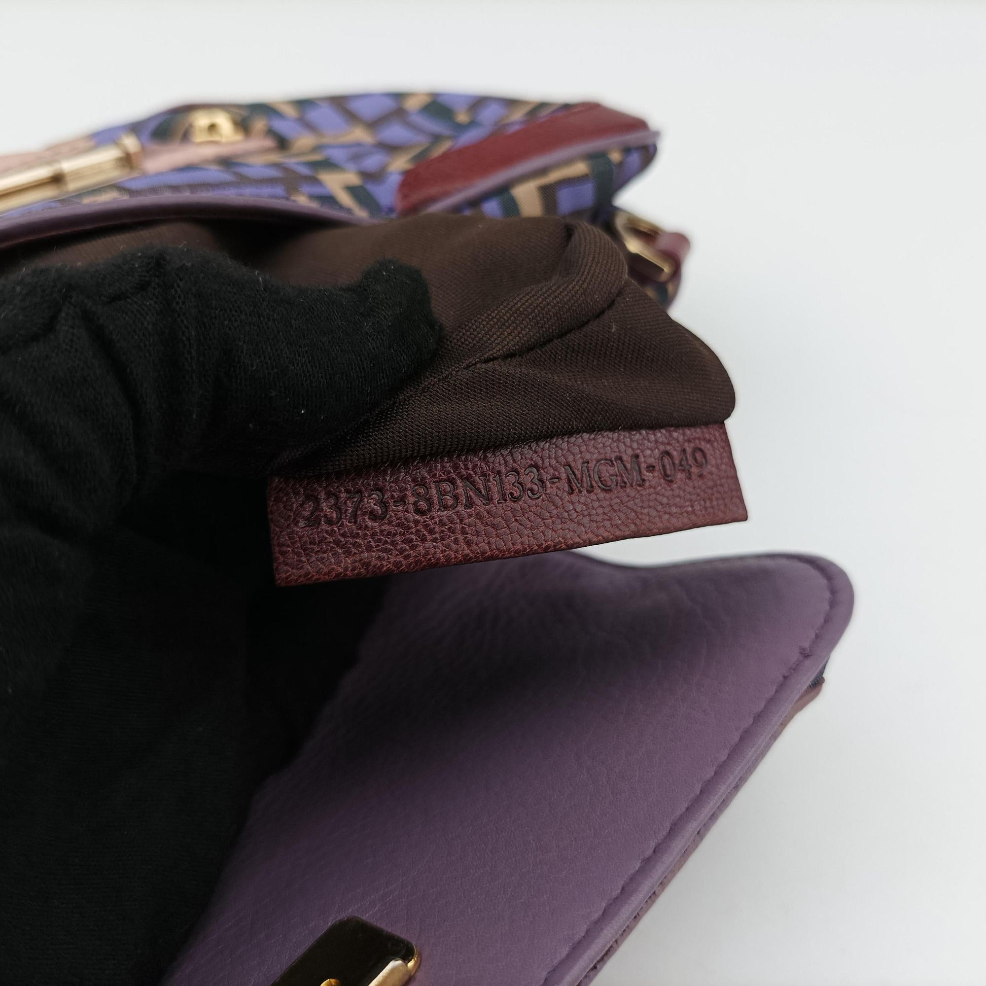Pre-owned Fendi Zucca Vanity Mirror Multicolour nylon×leather 8BN133 shoulderbag | stylenewstar
