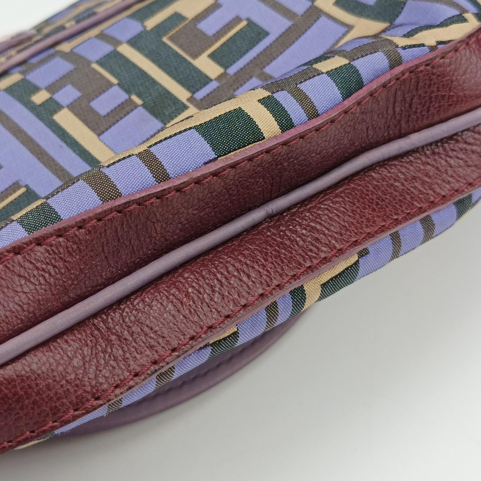 Pre-owned Fendi Zucca Vanity Mirror Multicolour nylon×leather 8BN133 shoulderbag | stylenewstar