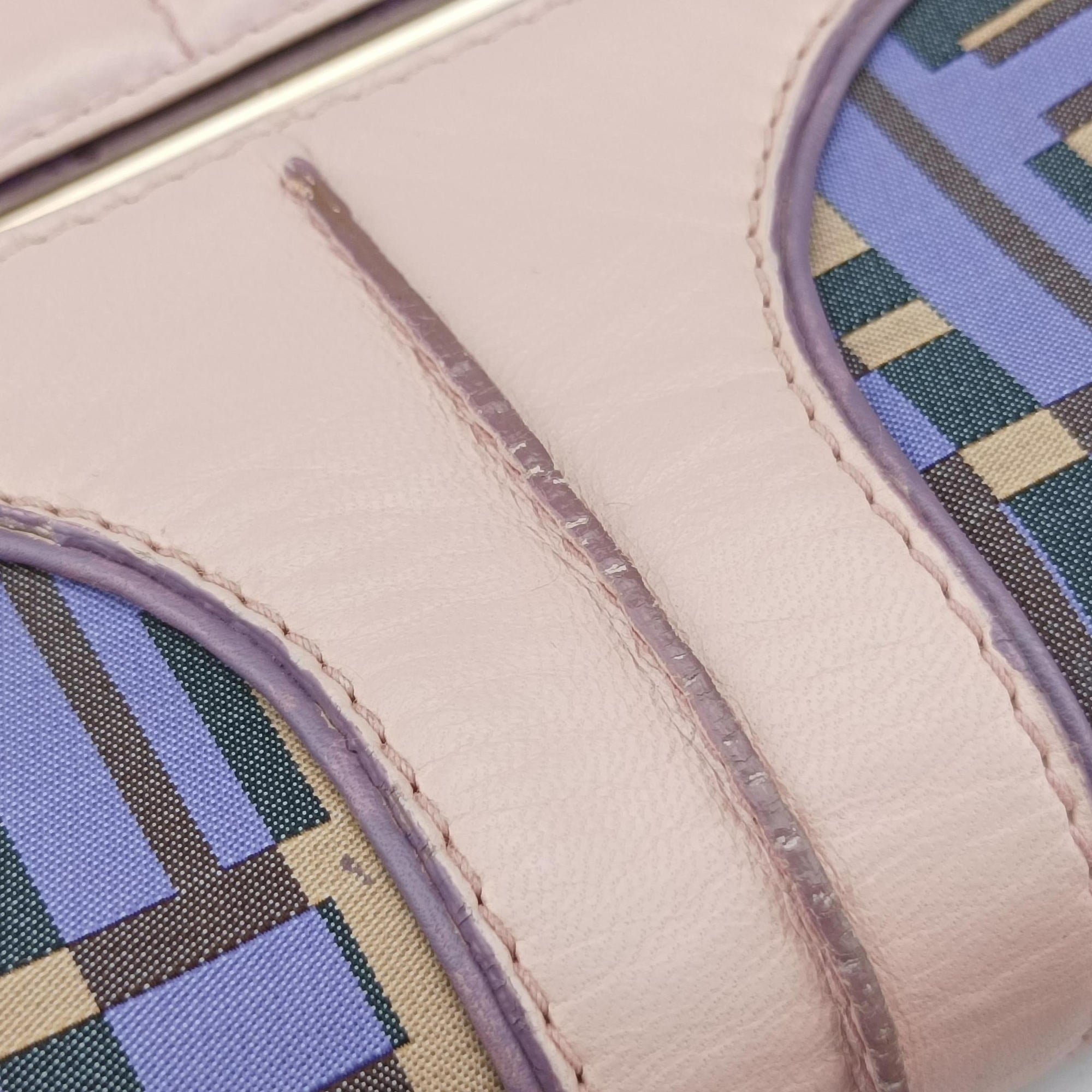 Pre-owned Fendi Zucca Vanity Mirror Multicolour nylon×leather 8BN133 shoulderbag | stylenewstar
