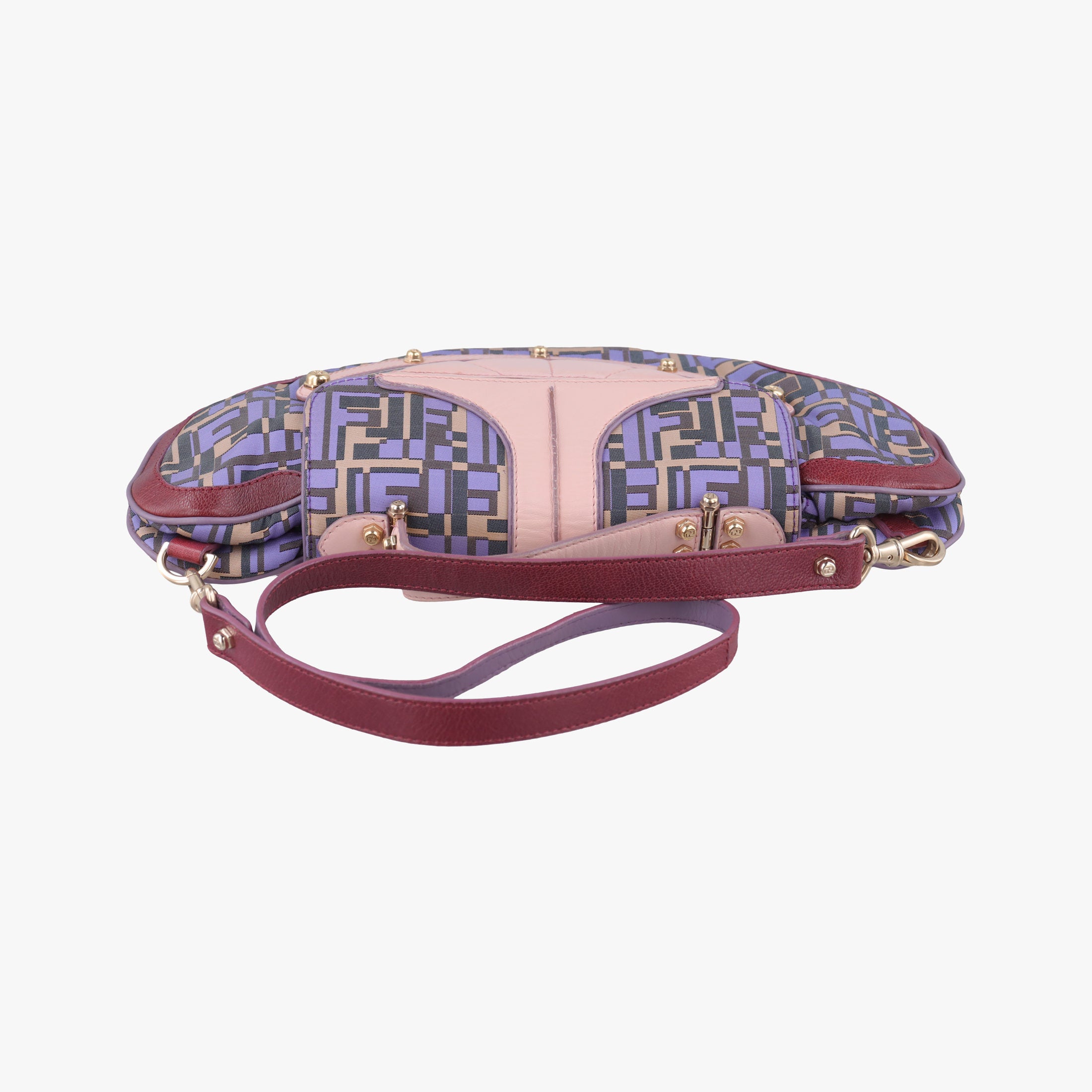 Pre-owned Fendi Zucca Vanity Mirror Multicolour nylon×leather 8BN133 shoulderbag | stylenewstar