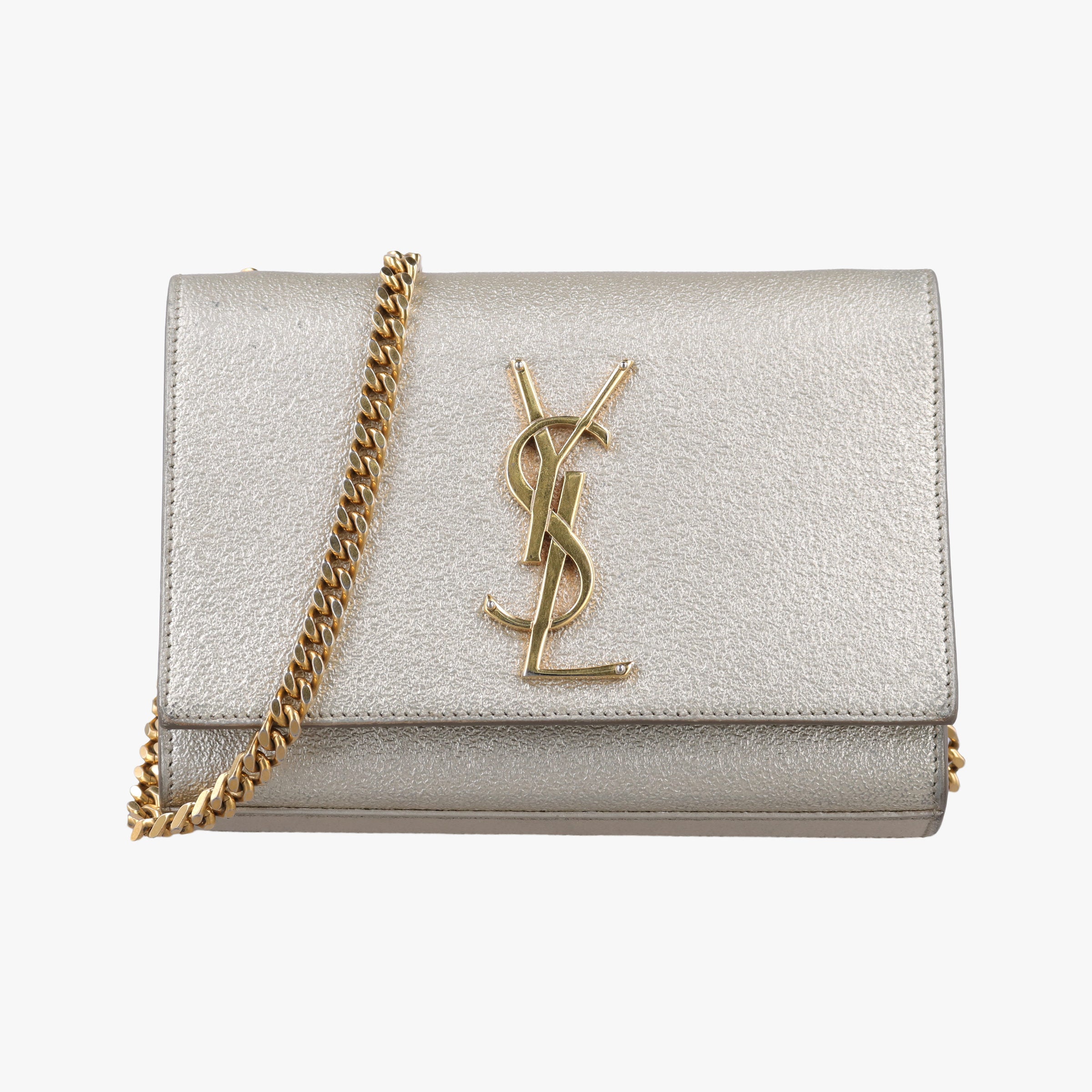 Pre-owned Yves Saint Laurent KATE Golden Leather 354121 shoulderbag | stylenewstar